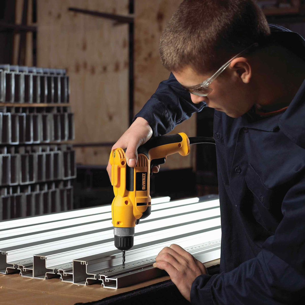 DeWalt DWD110K Corded 3/8" (10mm) VSR Pistol Grip Drill Kit with Keyless Chuck