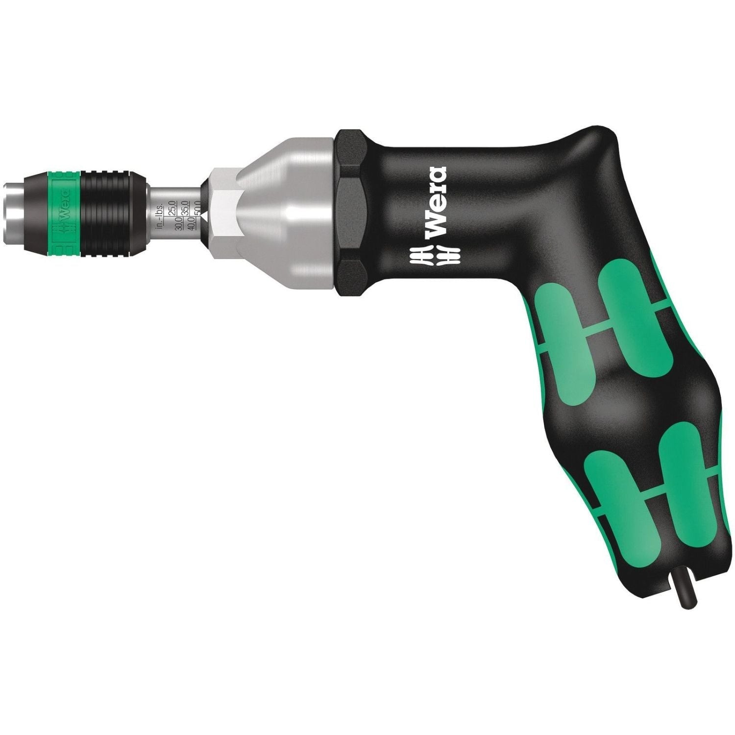 Wera Series 7400 Kraftform Pistol Handle, Adjustable Torque Screwdrivers (25.0-55.0 In. Lbs.) With Rapidaptor Quick-Release Chuck, 7447x25-55 In. Lbs.