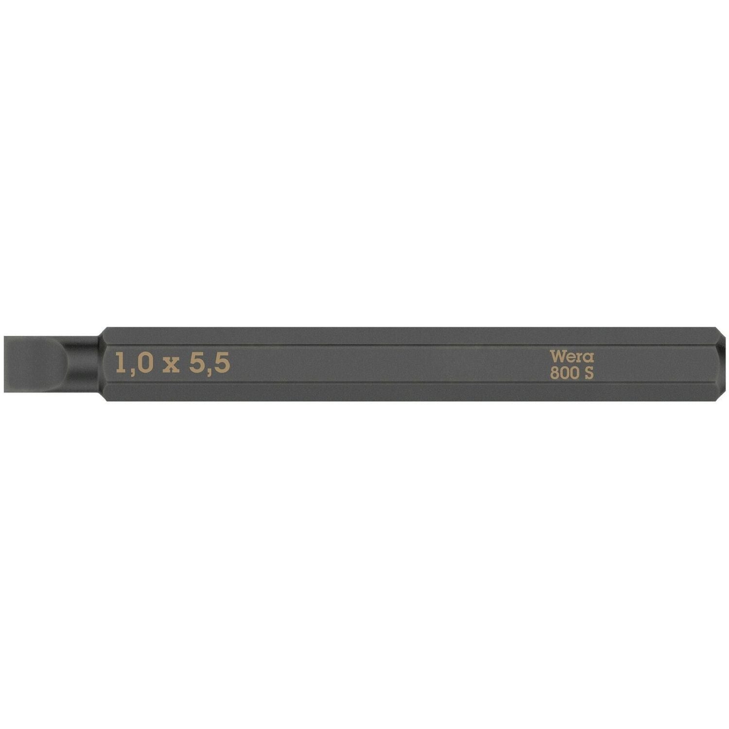 Wera 800 S Slotted Bit For Impact Screwdrivers, 1x5.5x70-mm.