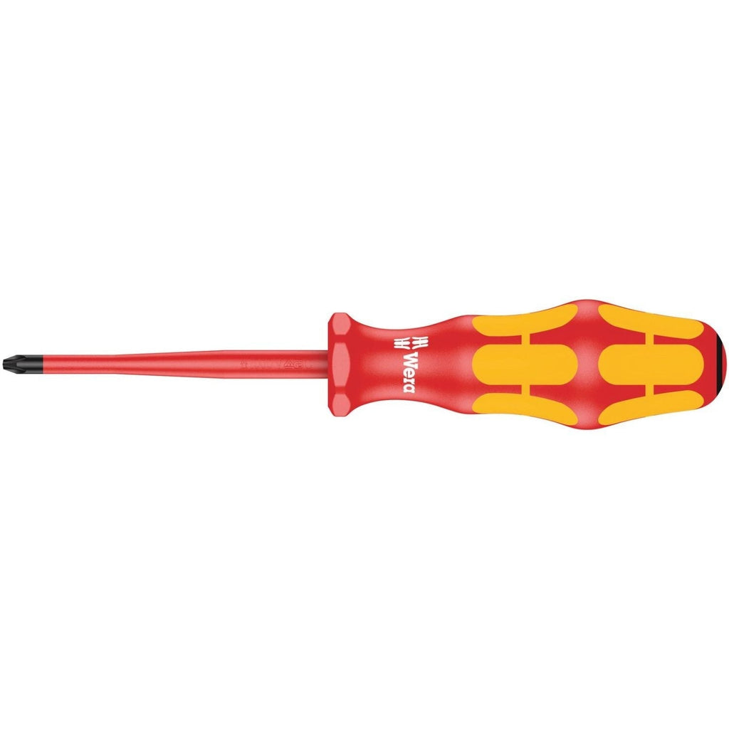 Wera 165 Is Pz VDE Insulated Screwdriver With Reduced Blade Diameter For Pozidriv Screws, Pz 1x80-mm.