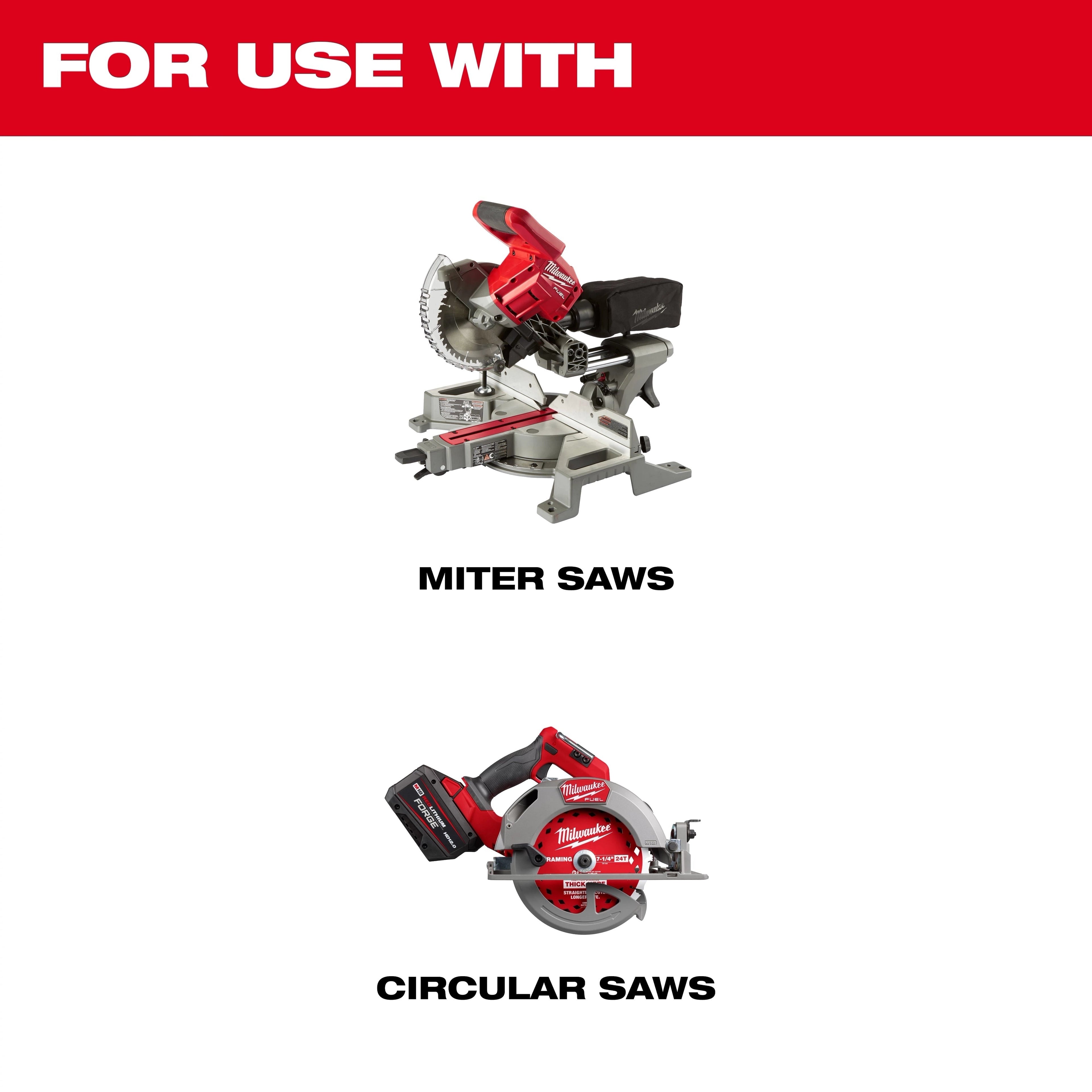 Milwaukee 7-1/4-in. 24-Tooth NITRUS Carbide Framing & Demolition Circular Saw Blade, 10-Pack (48-41-0750)