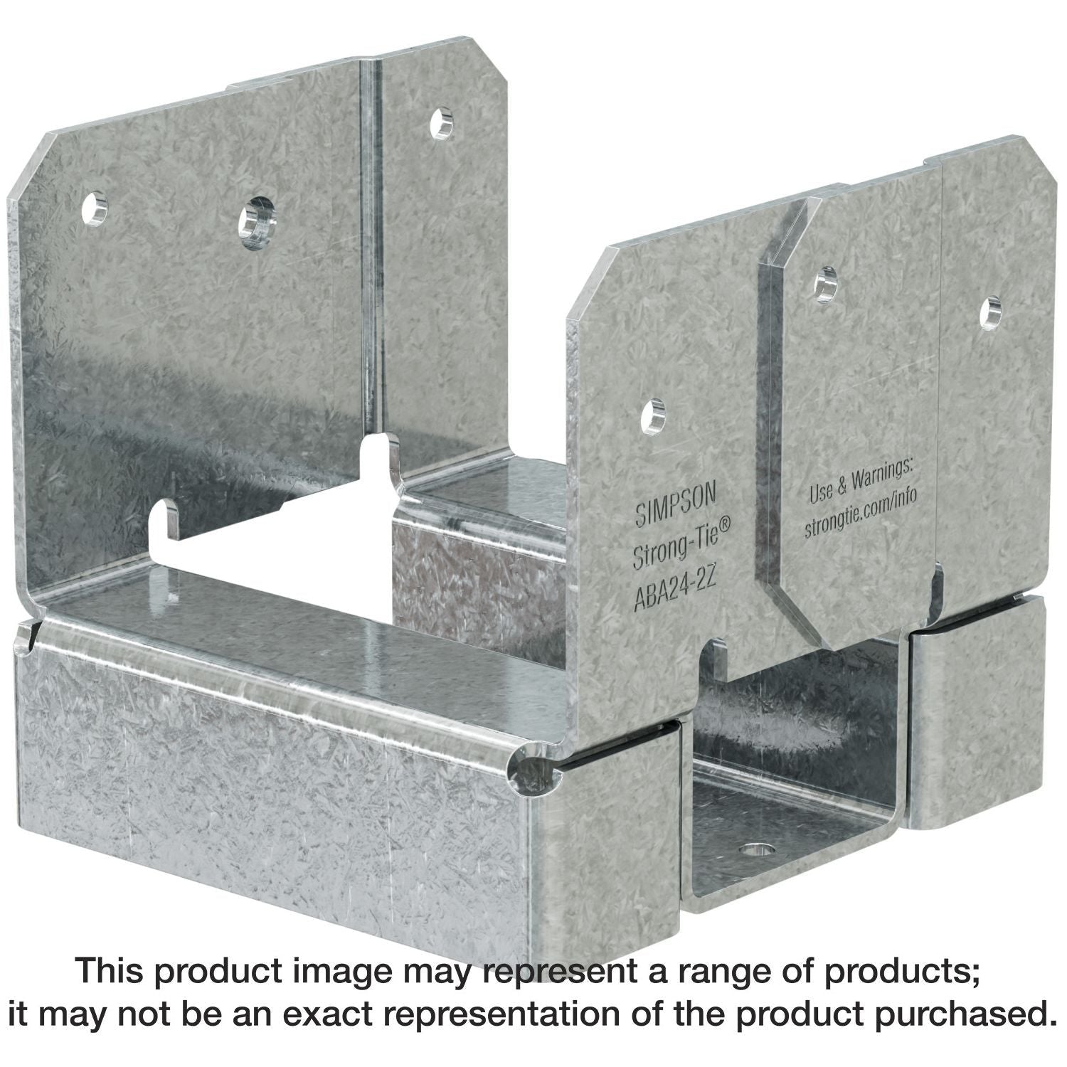 Simpson Strong-Tie ABA24-2Z ABA ZMAX Galvanized Adjustable Standoff Post Base for Double 2x4
