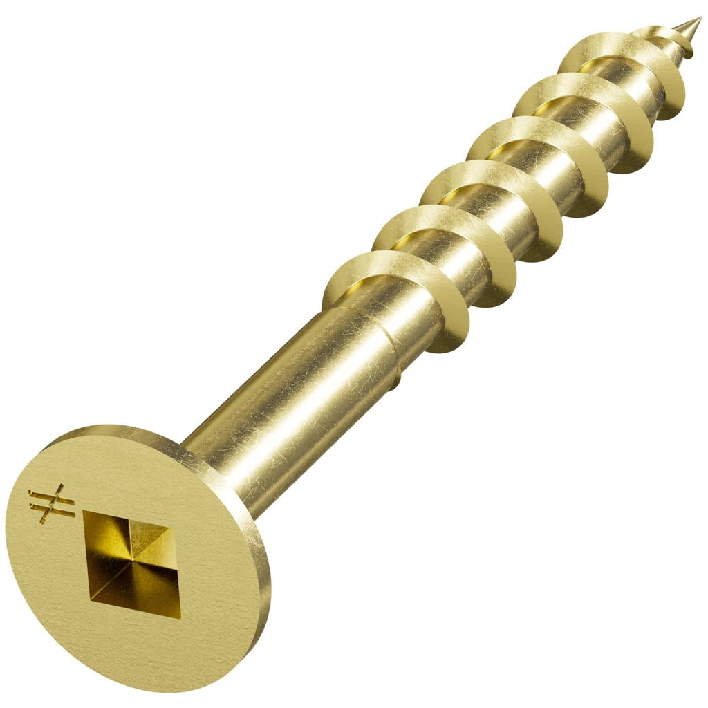 Simpson Strong-Tie WSC112S WSC Wood Screw (Collated), #8 x 1-1/2-in. #2 Square, Flat Head, Yellow Zinc, 2000-Pack