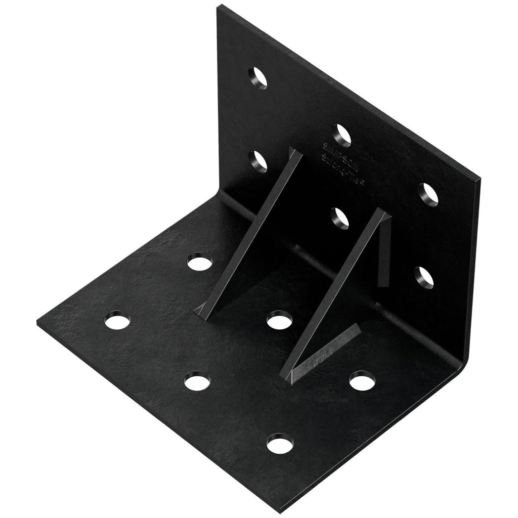 Simpson Strong-Tie HL57GPC HLGPC 5-in. x 7-in. Black Powder-Coated Ornamental Heavy Angle with Gusset
