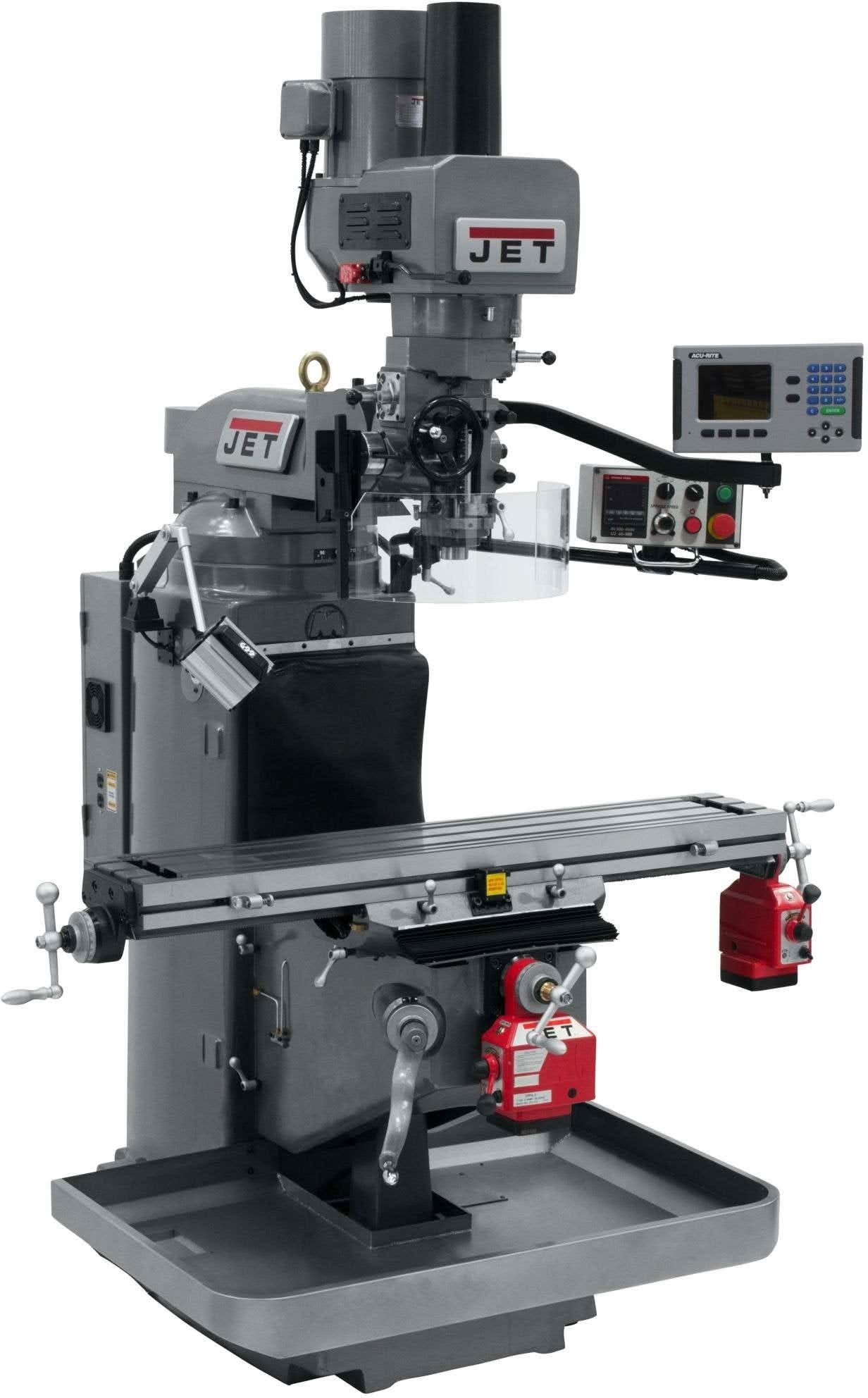 Jet Tools 690528 JTM-949EVS Mill With 3-Axis Acu-Rite 200S DRO (Knee) With X and Y-Axis Powerfeeds