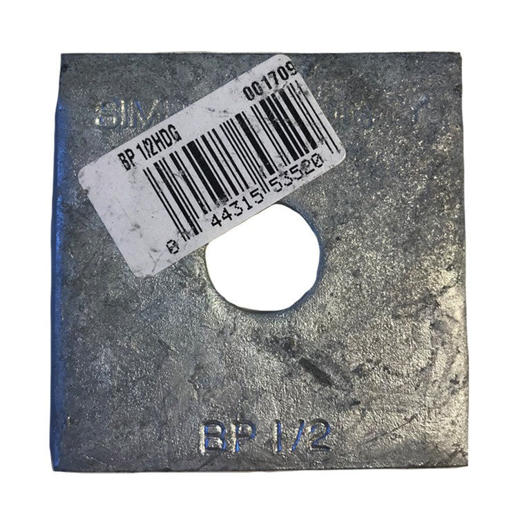 Simpson Strong-Tie BP 1/2HDG BP 2-in. x 2-in. Hot-Dip Galvanized Bearing Plate with 1/2-in. Bolt Dia.