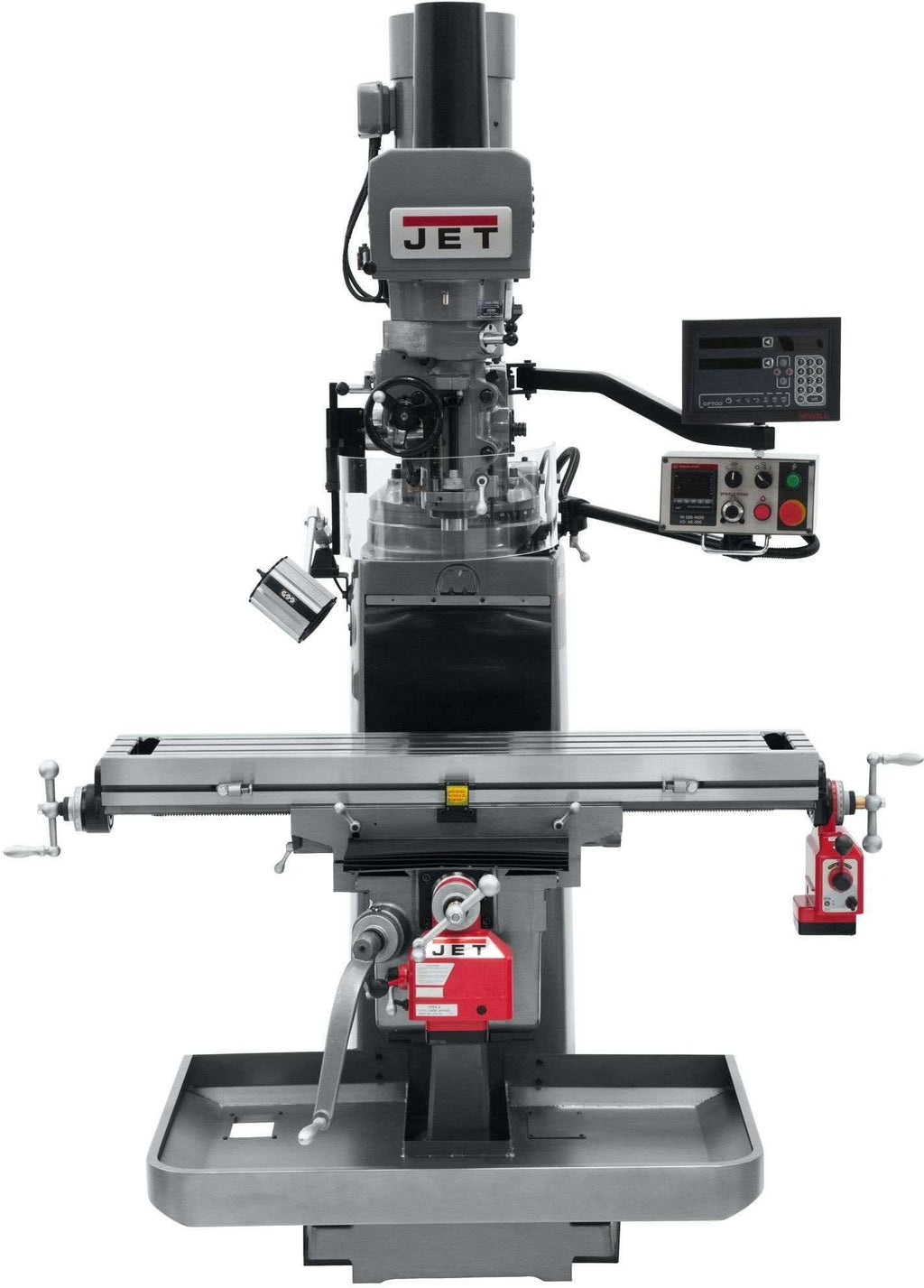 Jet Tools 690647 JTM-1050EVS2/230 Mill With 3-Axis Newall DP700 DRO (Quill) With X and Y-Axis Powerfeeds