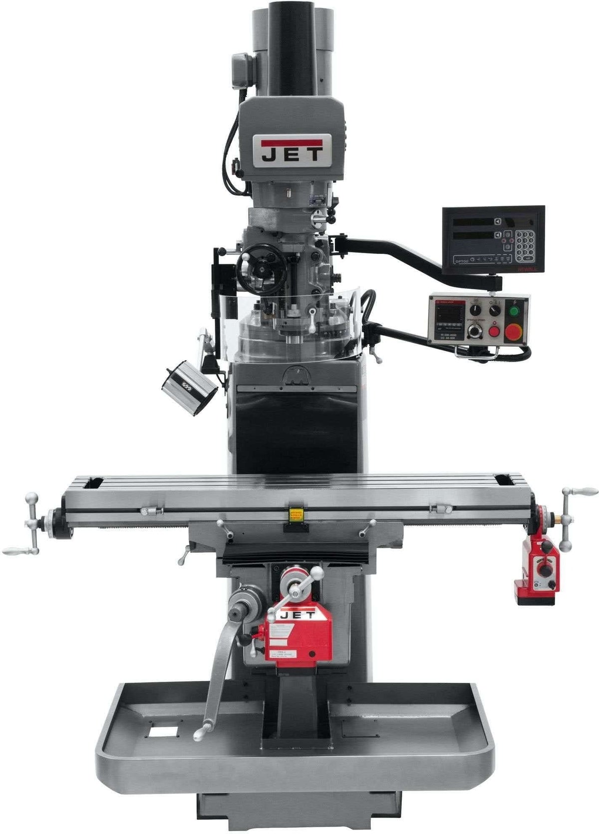 Jet Tools 690647 JTM-1050EVS2/230 Mill With 3-Axis Newall DP700 DRO (Quill) With X and Y-Axis Powerfeeds