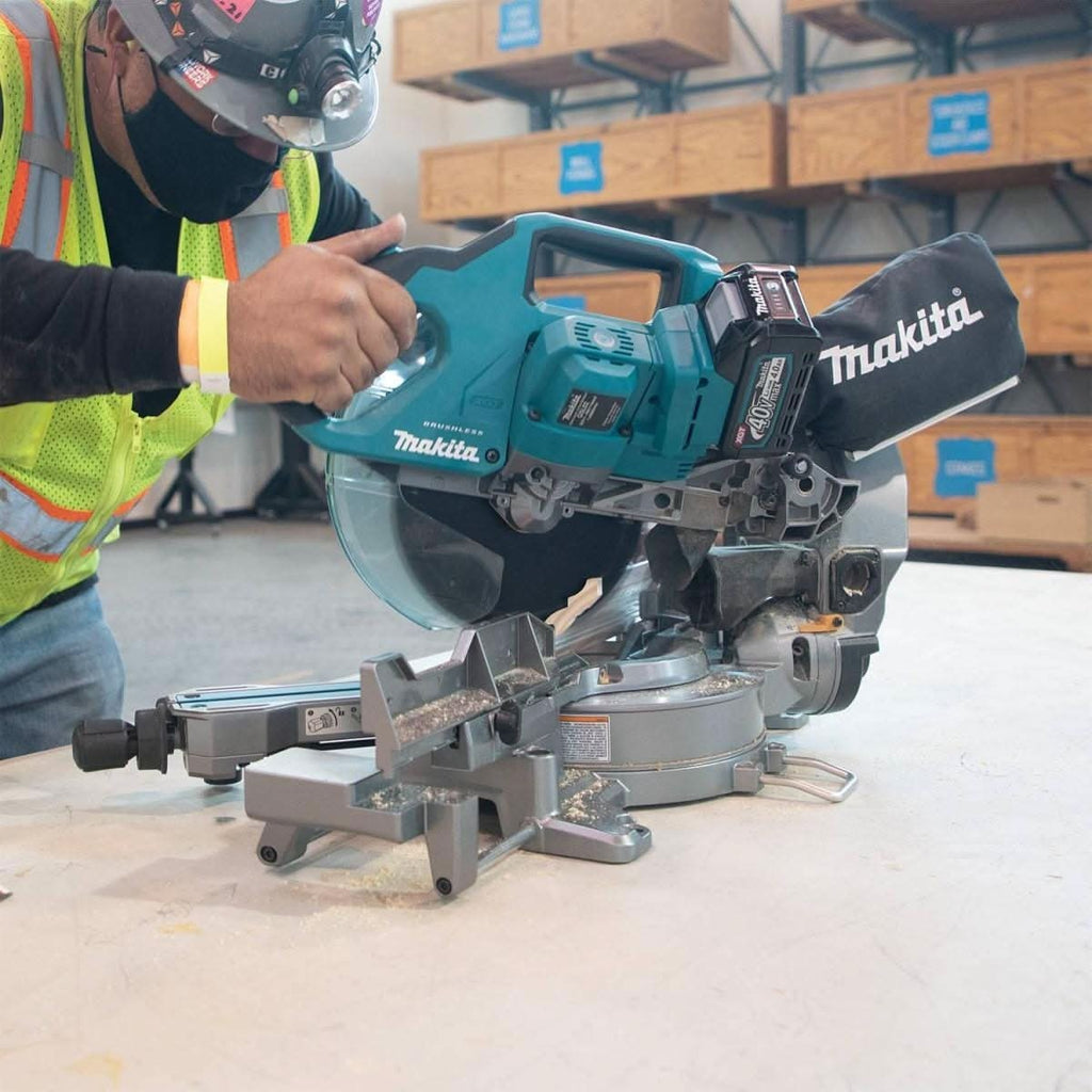 Makita GSL02M1 40V max XGT Brushless Cordless 8-1/2" Dual-Bevel Sliding Compound Miter Saw Kit, AWS Capable (4.0Ah)