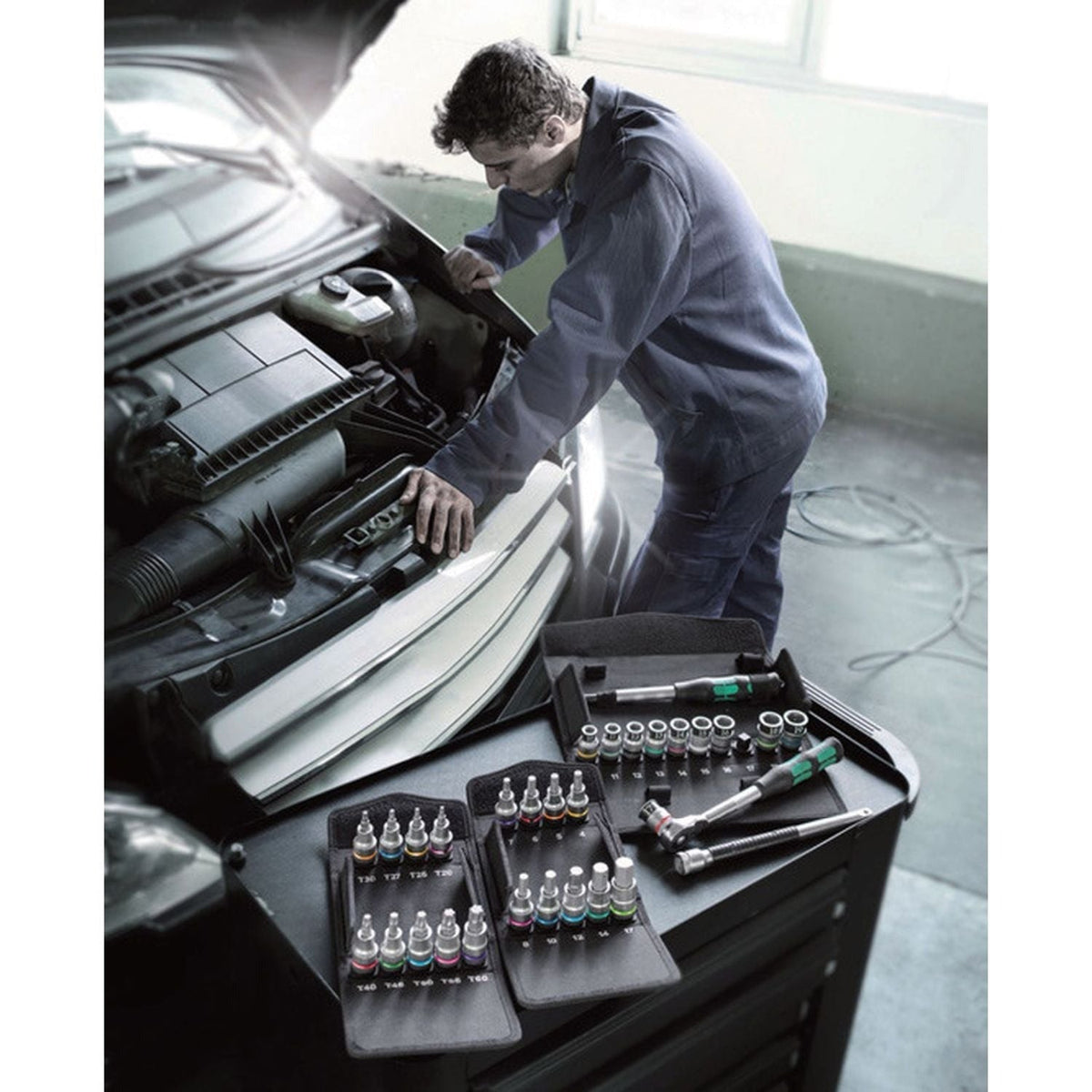 Wera 8006 Sc 1 Zyklop Hybrid Ratchet Set, 1/2-in. Drive, Metric, 13-Pieces