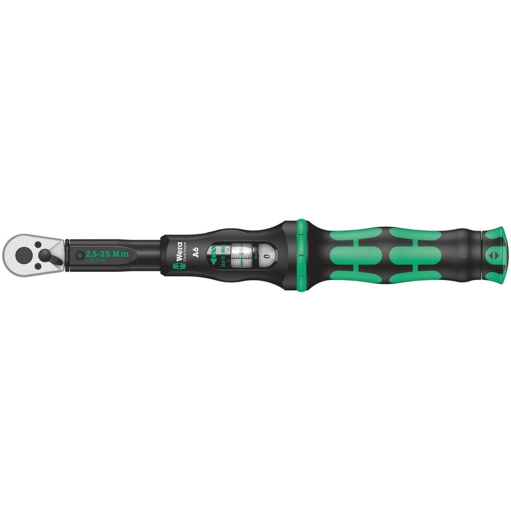Wera Click-Torque A 6 Torque Wrench With Reversible Ratchet, 2.5-25 Nm, 1/4-in.x2.5-25 Nm