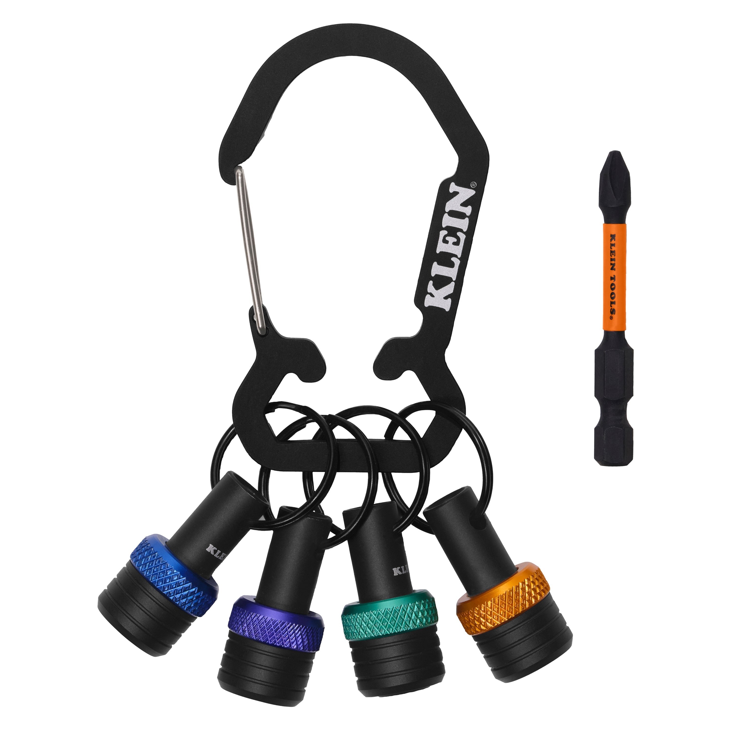 Klein K33850 Carabiner Bit Holder Keychain Set, 5-Piece