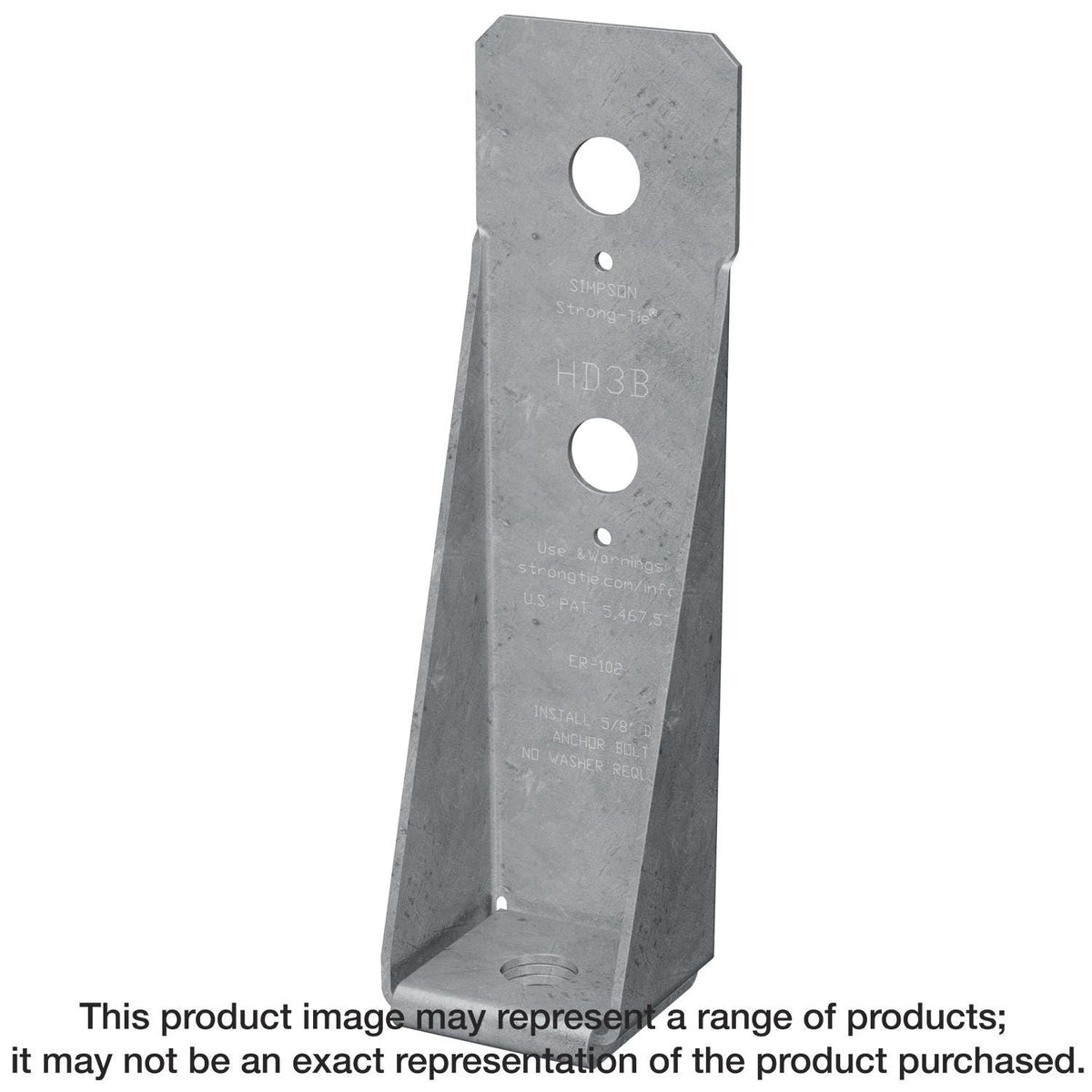 Simpson Strong-Tie HD7B HDB 12-3/8-in. Galvanized (G90) Bolted Holdown