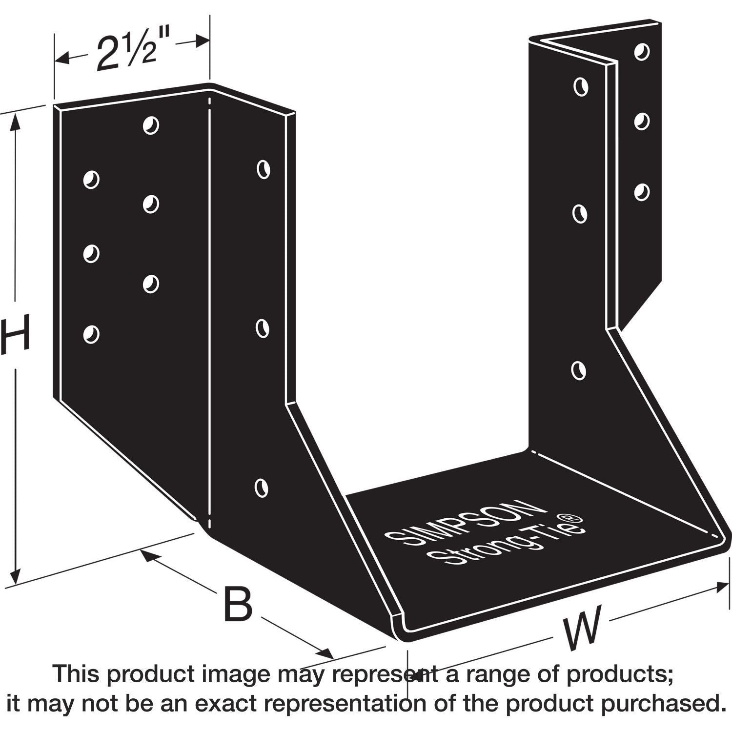 Simpson Strong-Tie OHU46-SDS3 OHU Black Powder-Coated Ornamental Joist Hanger for 4x6 with Strong-Drive SDS Screws