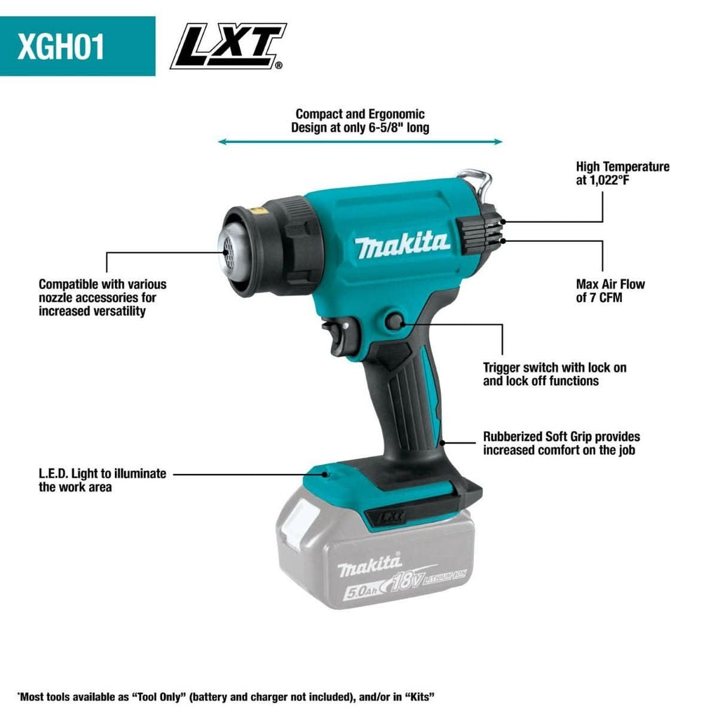 Makita XGH01ZK 18V LXT Lithium-Ion Cordless Heat Gun, Tool Only (PROMO)