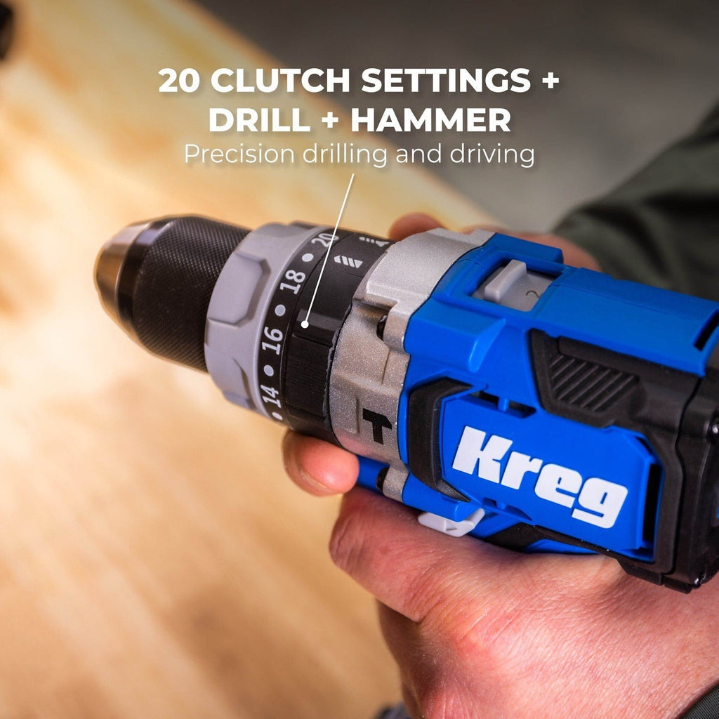 Kreg 20V 1/2-in. Cordless Brushless Hammer Drill, Tool Only (KPTHD050B)