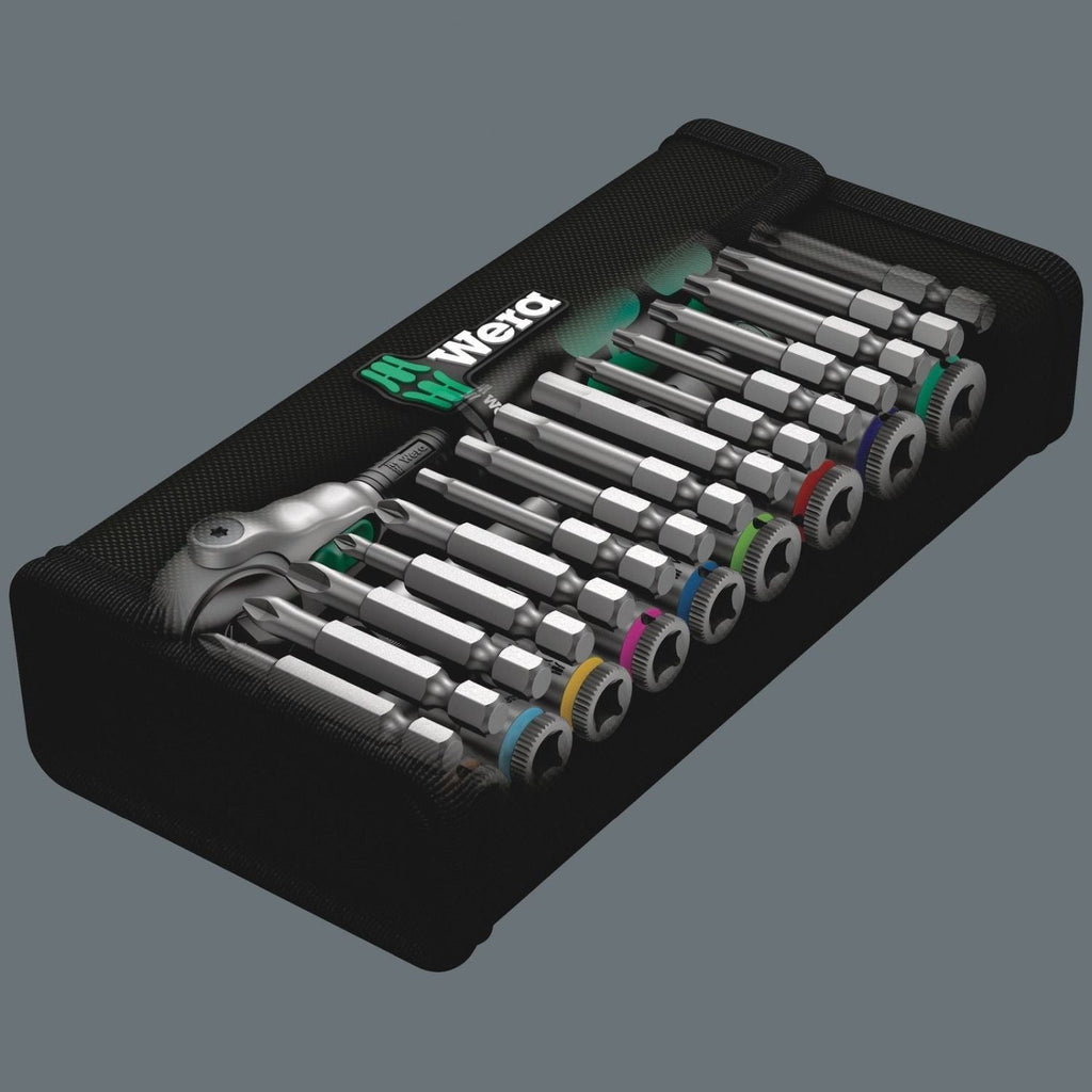 Wera 8100 Sa 9 Zyklop Speed Ratchet Set, 1/4-in. Drive, Imperial, 28-Pieces