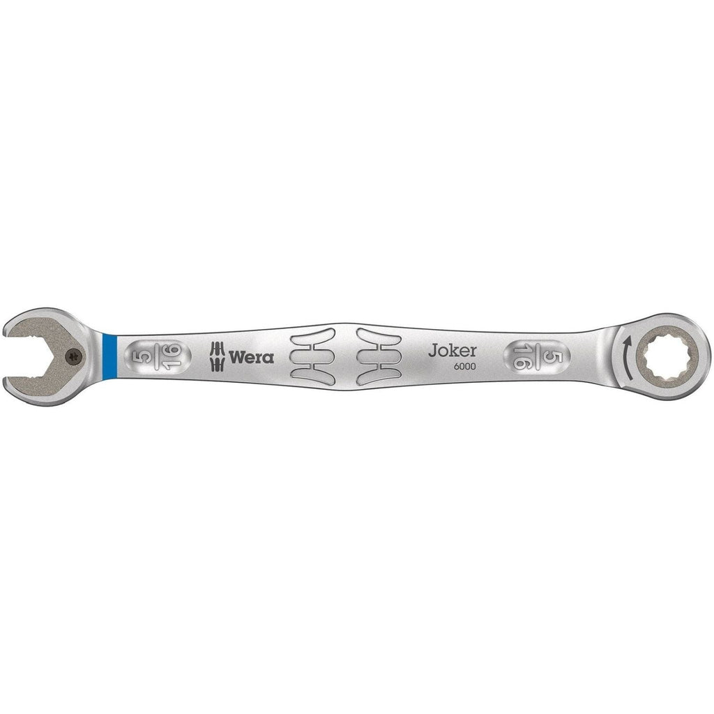 Wera 6000 Joker Ratcheting Combination Wrenches, Imperial, 5/16-in.x144-mm.