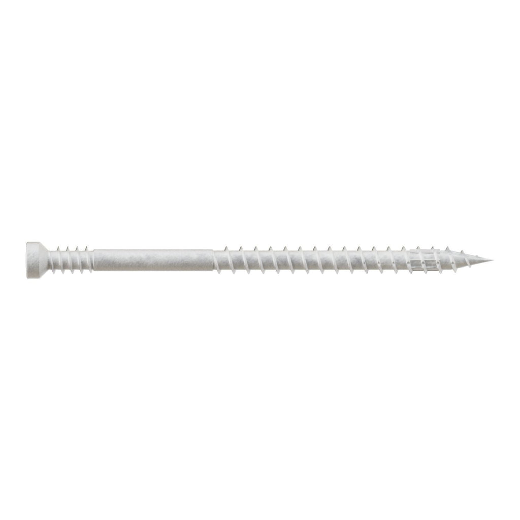 Simpson Strong-Tie FT07212R100W Finish Trim Screw, #7 x 2-1/2-in. T10, Trim-Head, Quik Guard, White, 100-Pack