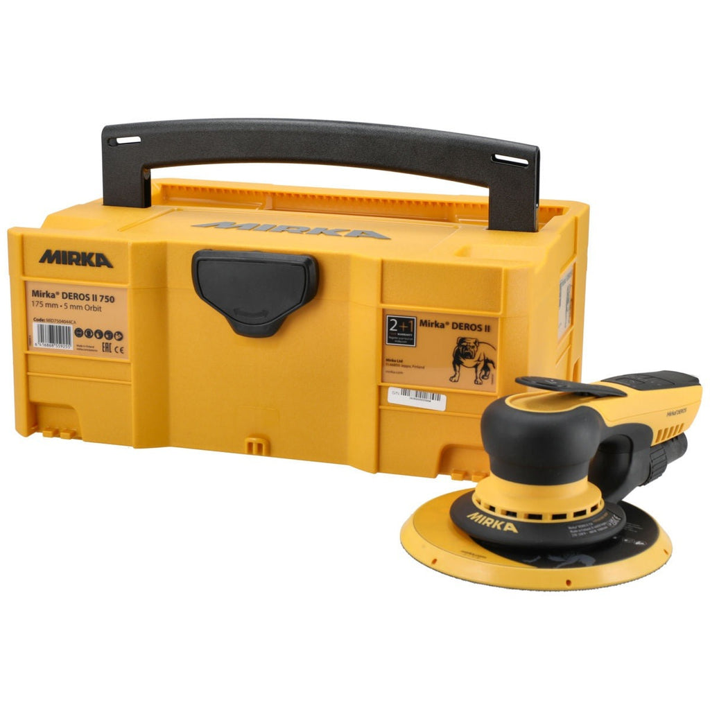 Mirka DEROS II 750X 7-in. 5.0 mm Corded Random Orbital Sander for Dust-Free Large Surface Sanding, Tool Only (MID7504044US)