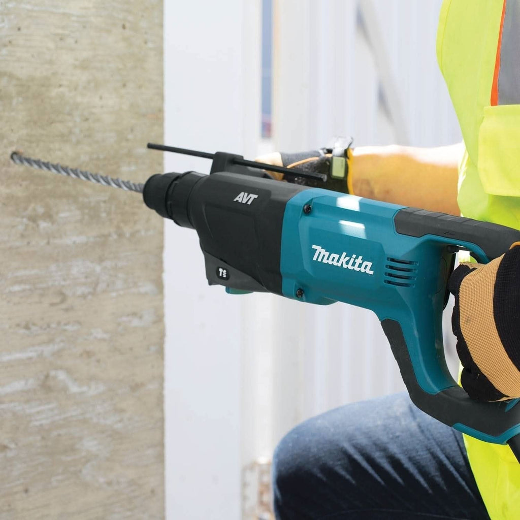 Makita HR2641X1 Corded 1" SDS-PLUS AVT Rotary Hammer (D-handle) and 4-1/2" Angle Grinder