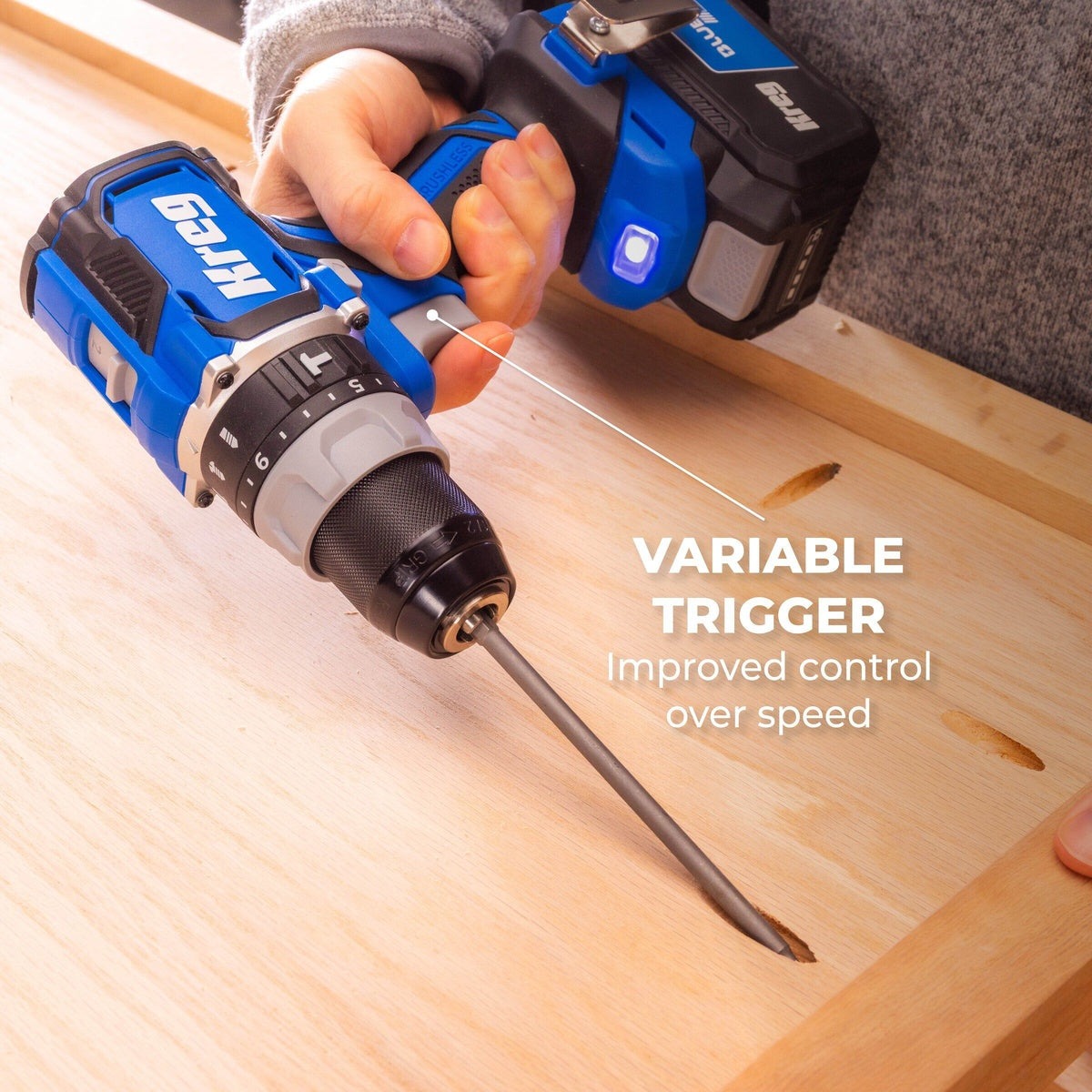 Kreg 20V Ionic Drive 1/2-in. Cordless Compact Hammer Drill, Tool Only (KPTCHD050B)