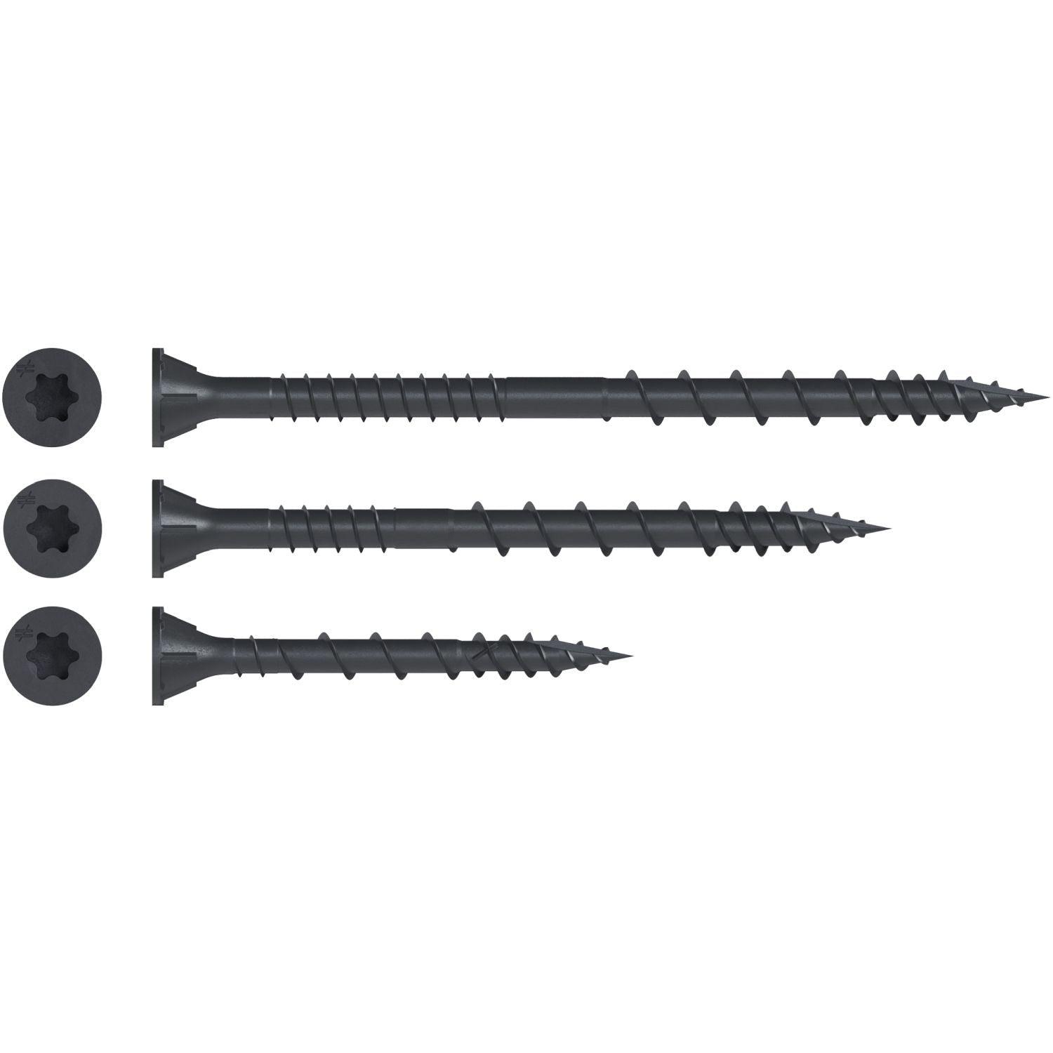 Simpson Strong-Tie DSVBK212R80 Deck-Drive DSV WOOD Screw, #10 x 2-1/2-in. T25, Flat Head, Quik Guard, Black, 80-Pack