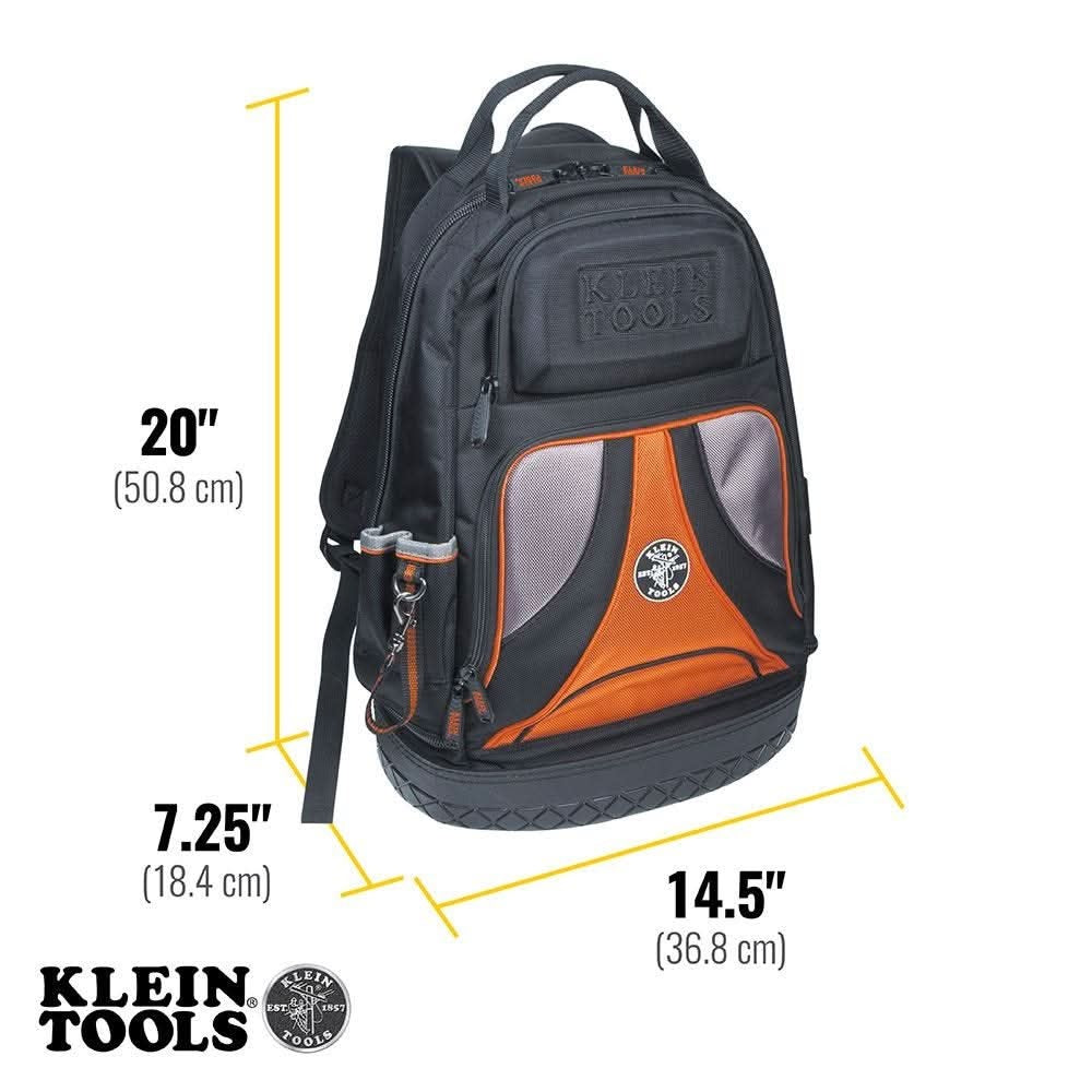Klein 55421BP14 Tradesman Pro Tool Bag Backpack, 39 Pockets, Black, 14-Inch with Pro Folding Hex Key Set (PROMO)