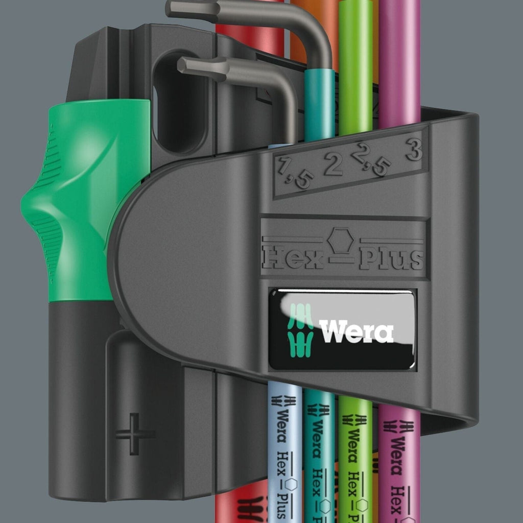 Wera 950/7 Hex-Plus Multicolour Magnet 1 L-Key Set, Metric, Blacklaser, 7-Pieces