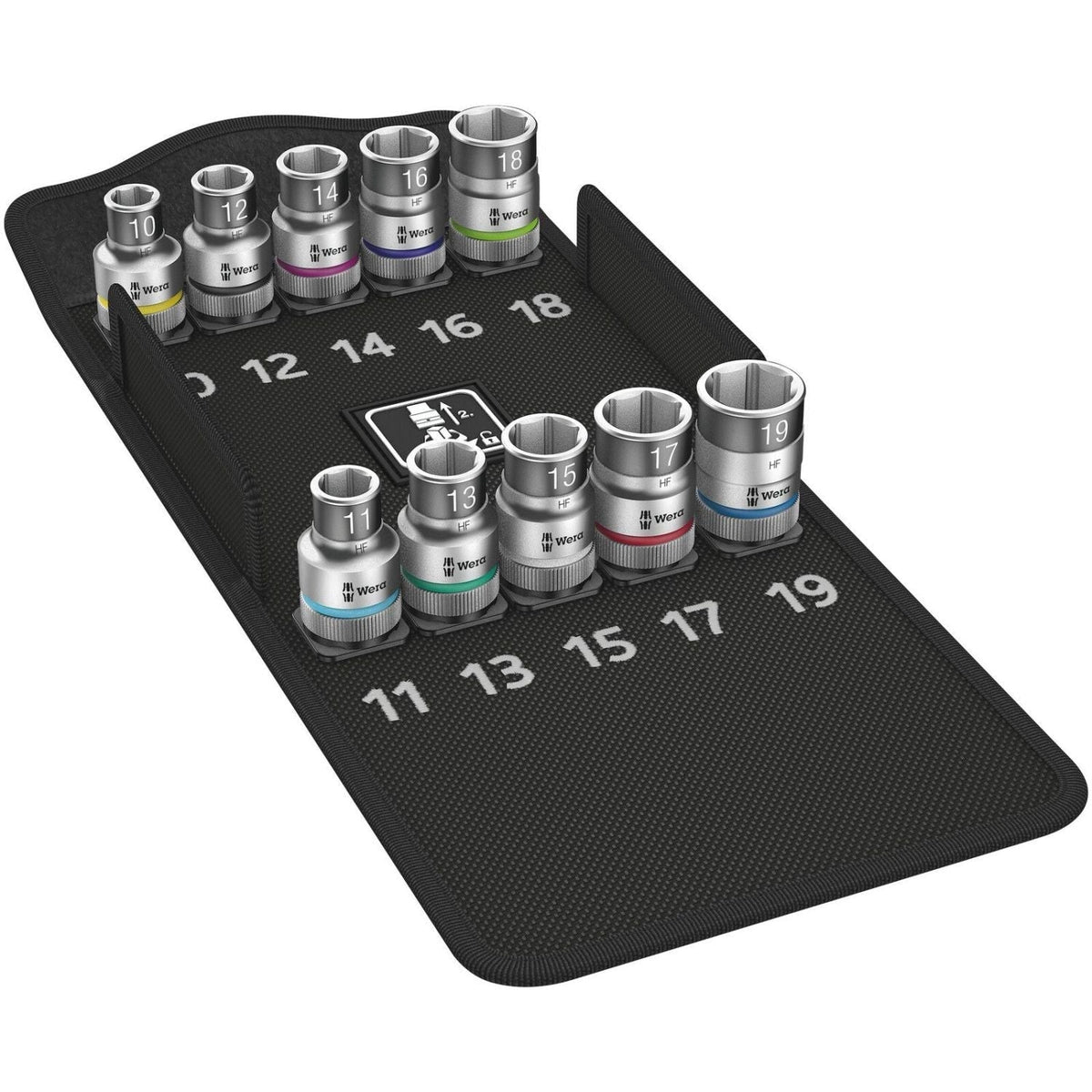 Wera 8790 Hmc Hf 1 Zyklop Socket Set With 1/2-in. Drive, With Holding Function, 10-Pieces