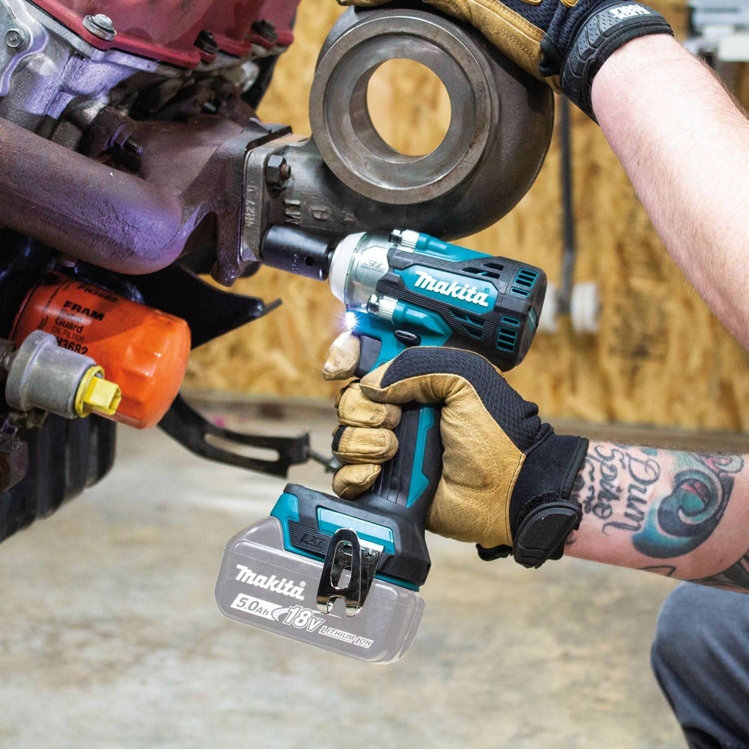 Makita XWT14Z 18V LXT Lithium-Ion Brushless Cordless 4-Speed 1/2" Sq. Drive Impact Wrench w/ Friction Ring Anvil, Tool Only