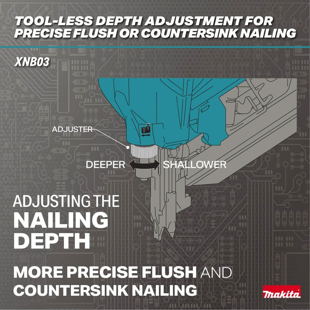 Makita XNB03M1 18V LXT Brushless 21-Degree Full Round Head 3-1/2-in. Framing Nailer 4.0Ah Kit