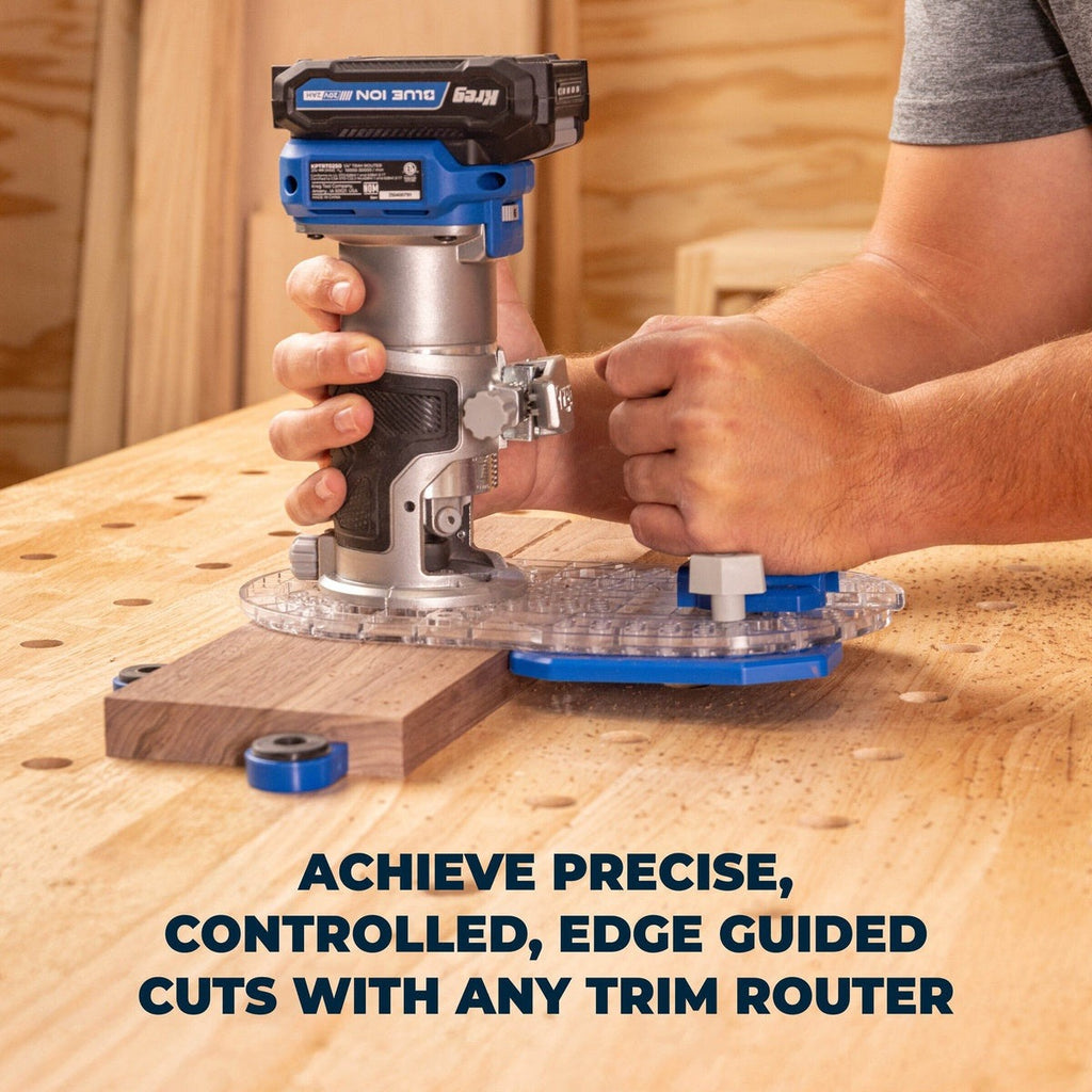 Kreg Trim Router Edge Guide Router Accessory for Dados, Grooves, and Circle Cuts (KRTBP150)