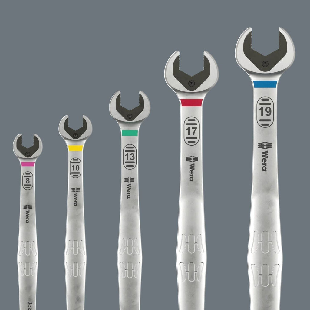 Wera 6007 Joker 5 Set 1 Ring Ratchet Spanner Set, 5-Pieces