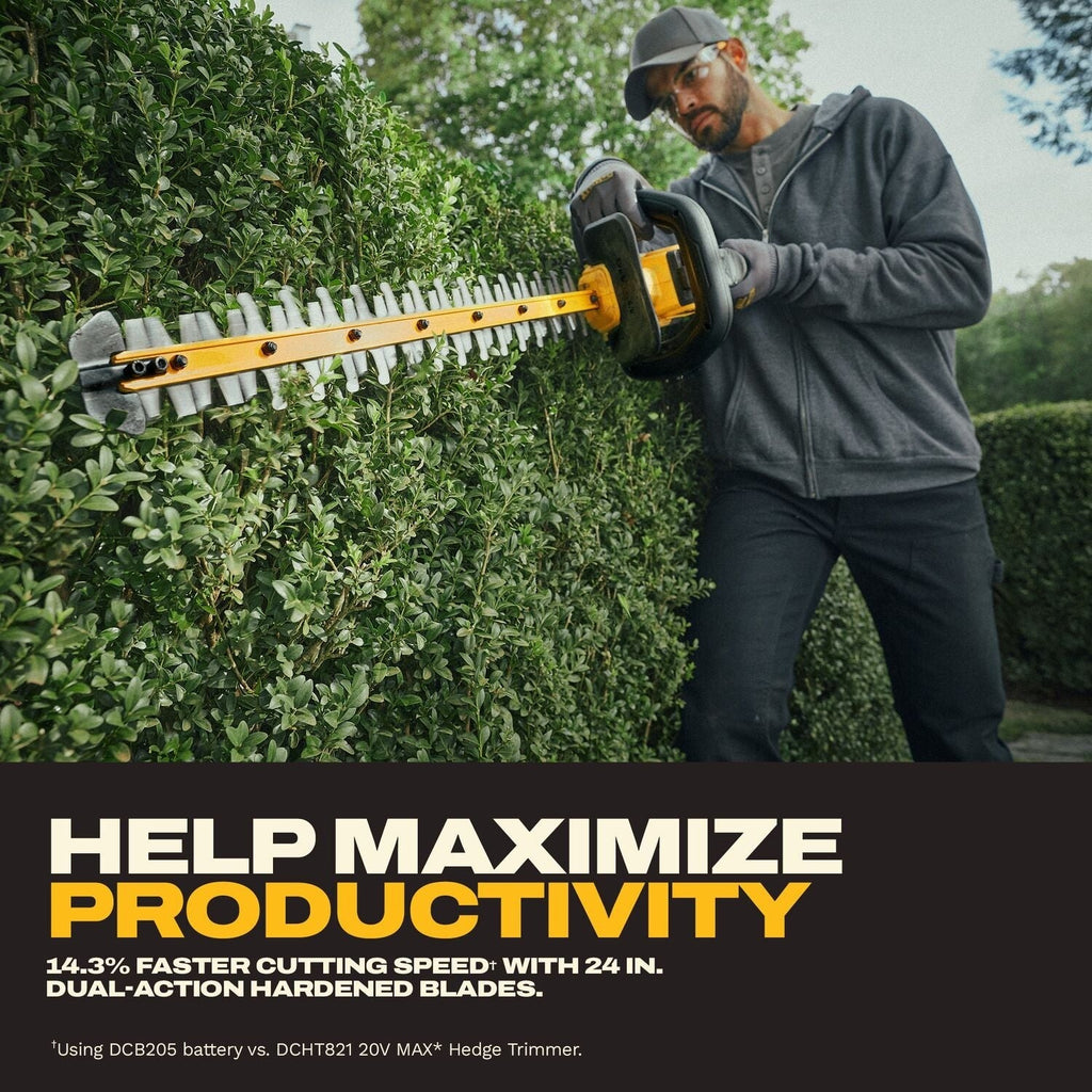 DeWALT DCHT826P1 20V MAX XR24-in. Brushless Cordless Hedge Trimmer 5Ah Kit