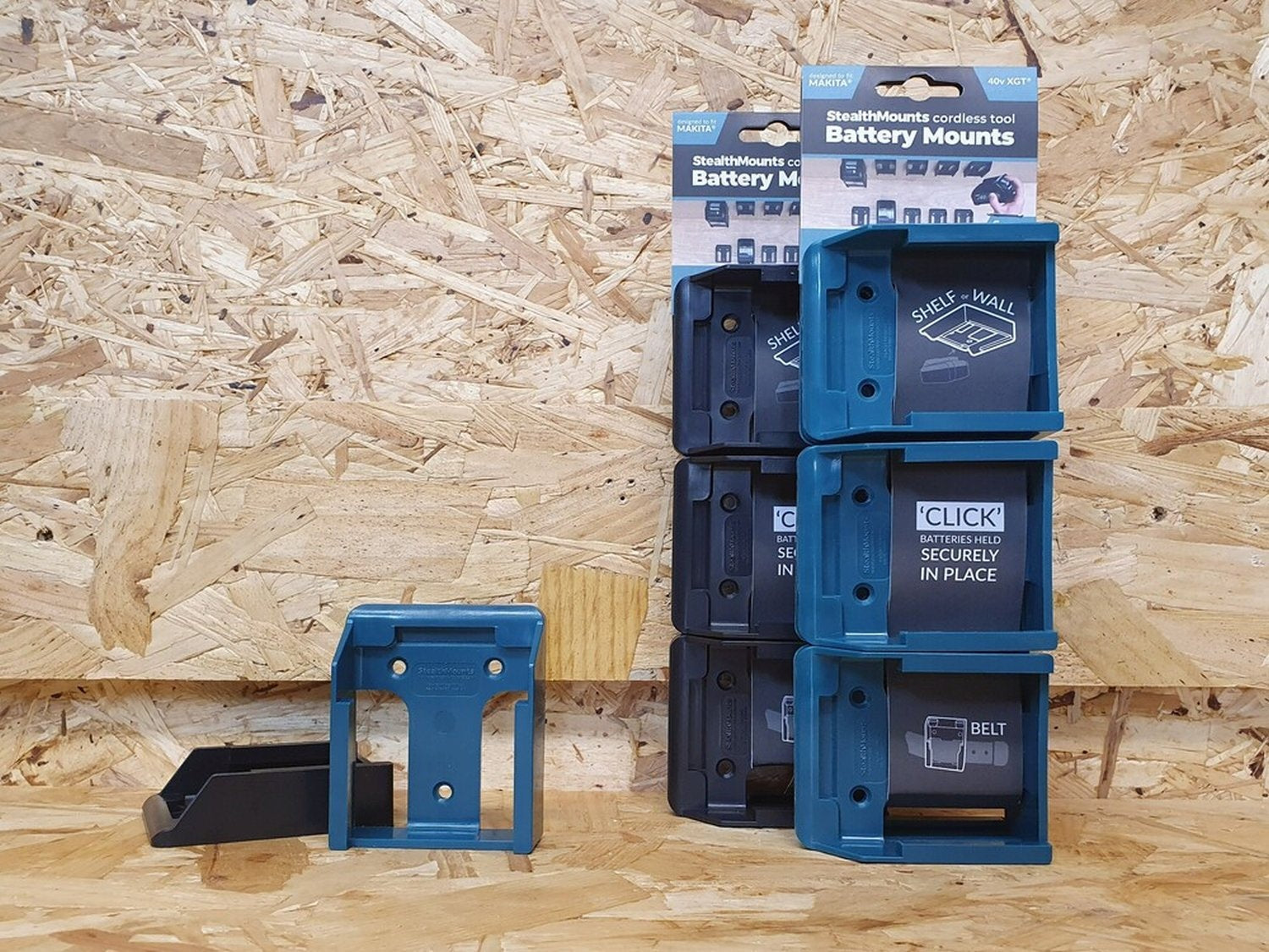 StealthMounts Battery Mounts for Makita 40V XGT, 6-Pack