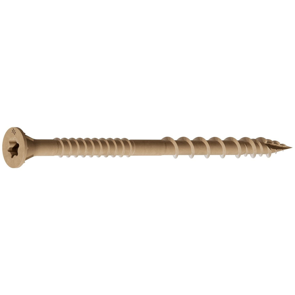 Simpson Strong-Tie DSVT3R350 Deck-Drive DSV WOOD Screw, #10 x 3-in. T-25, Flat Head, Quik Guard, Tan, 350-Pack