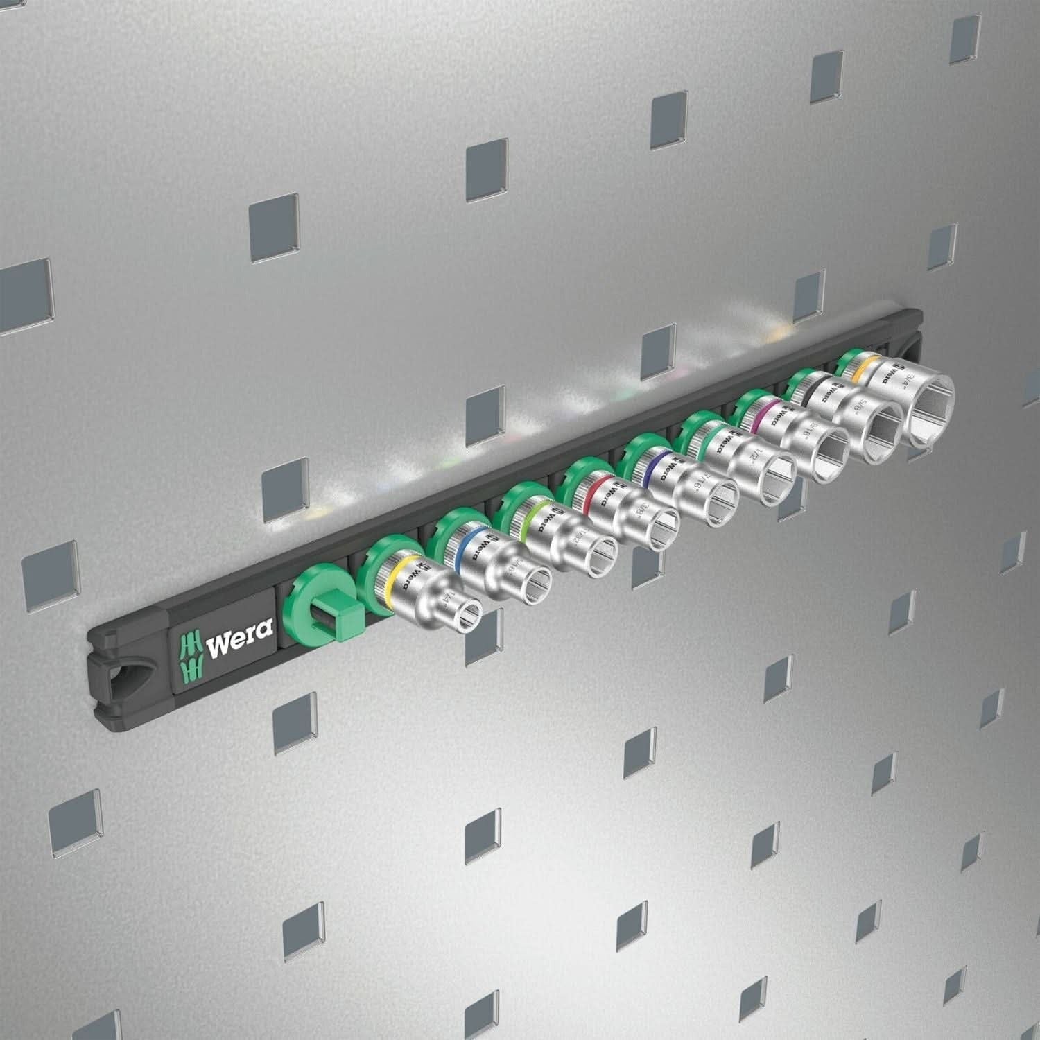 Wera Magnetic Socket Rail B Imperial 1 Zyklop Socket Set 3/8-in. Drive, Imperial, 9-Pieces