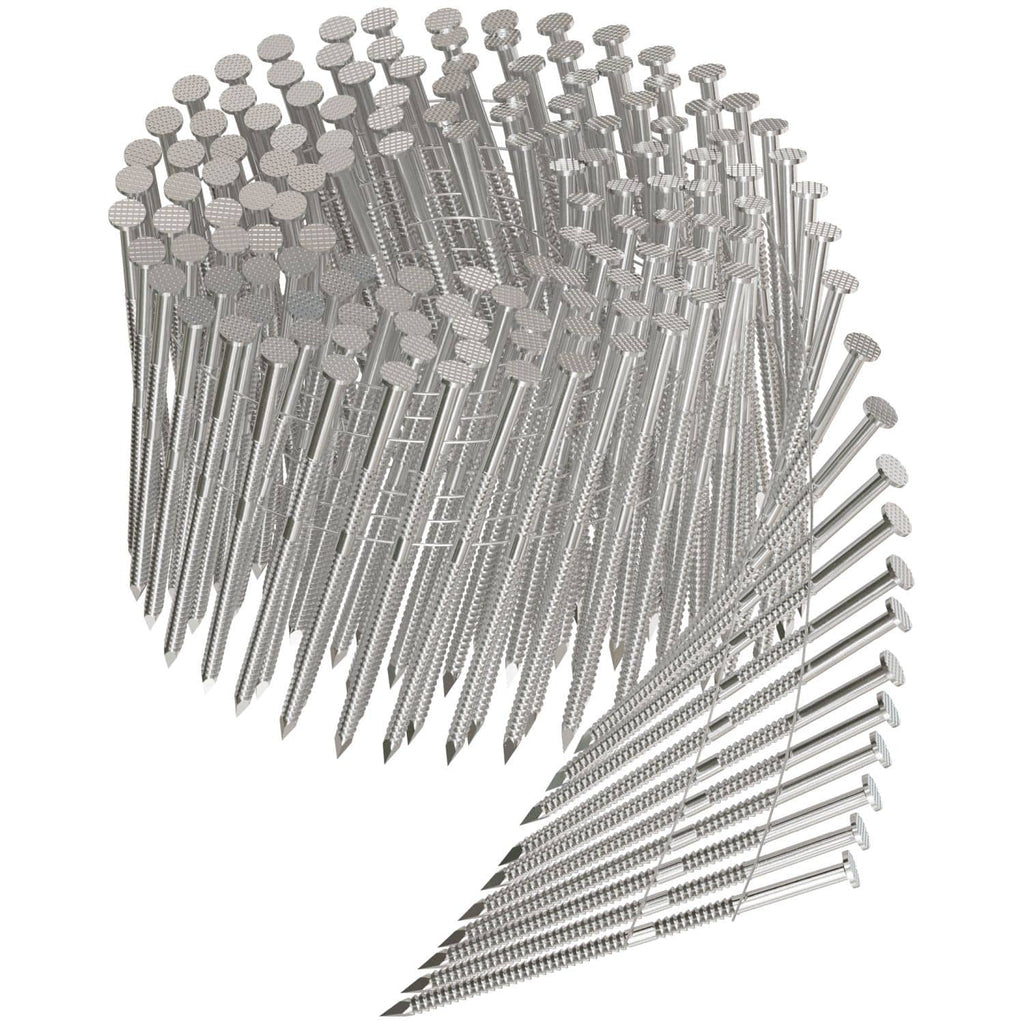 Simpson Strong-Tie T11A325PNJ 15° Wire Coil, Full Round Head, Ring-Shank Decking/Framing Nail, 3-1/4-in. x 0.12-in. Type 316, 1800-Pack