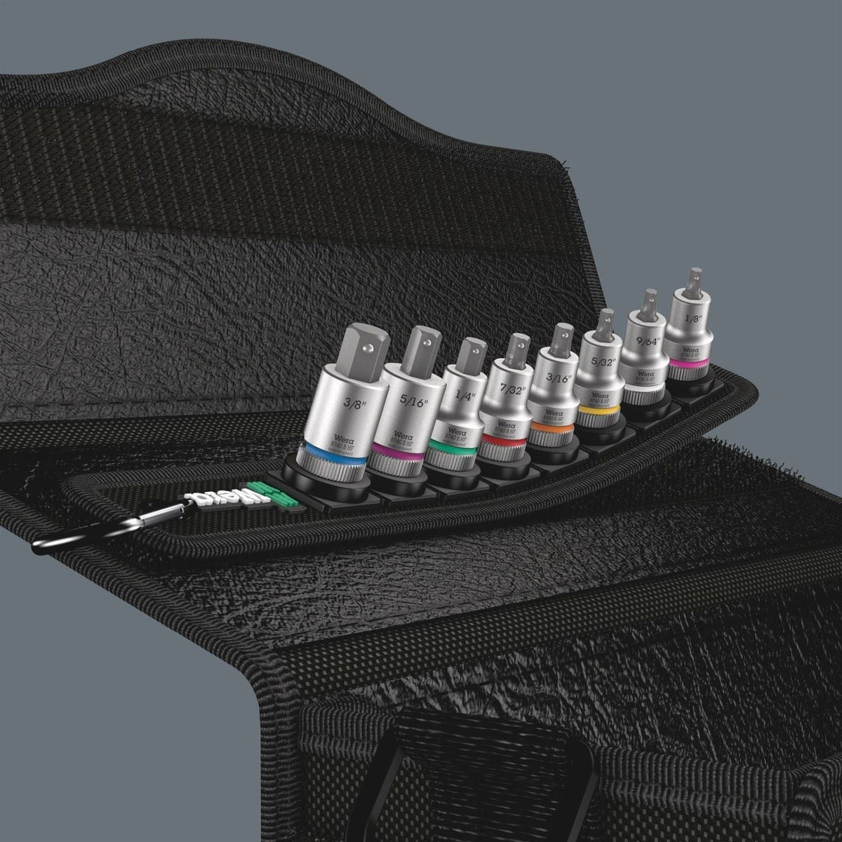 Wera Belt B Imperial 1 Zyklop In-Hex-Plus Bit Socket Set With Holding Function, 3/8-in. Drive, 8-Pieces