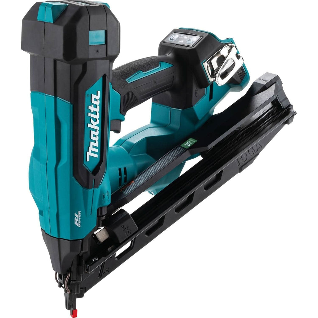 Makita XNB08Z 18V LXT Brushless 2-1/2” Angled Finish Nailer, 15 Ga. with 5.0Ah Battery