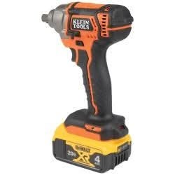 Klein Tools BAT20CW1 Battery-Operated Compact Impact Wrench, 1/2-Inch Detent Pin, Full Kit