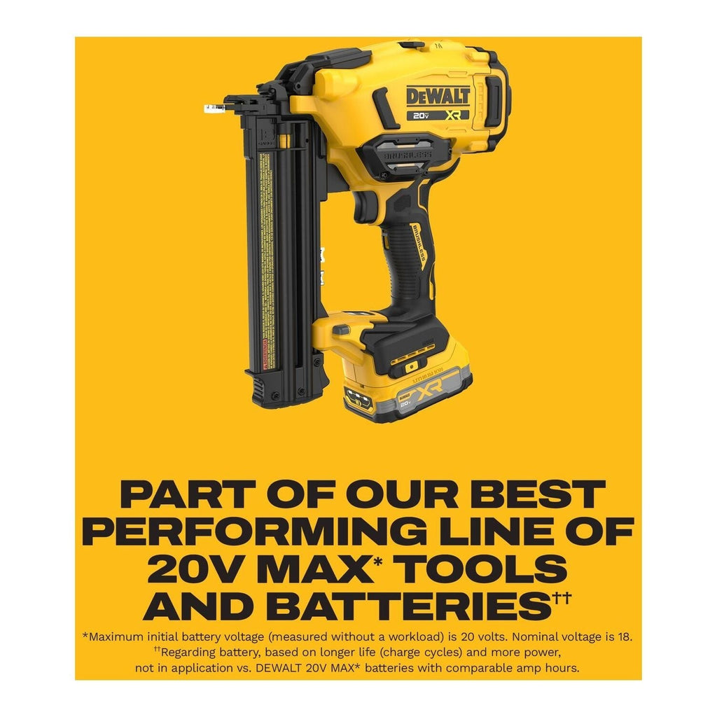 DeWALT DCN210E1 20V MAX XR 18Ga Brad Nailer Powerstack 1.7Ah Kit