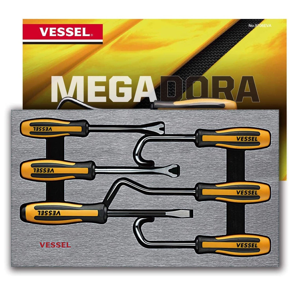 Vessel 9706EVA Megadora Chisel/ Clip Remover/Hose Remover Mix 6-Piece Set