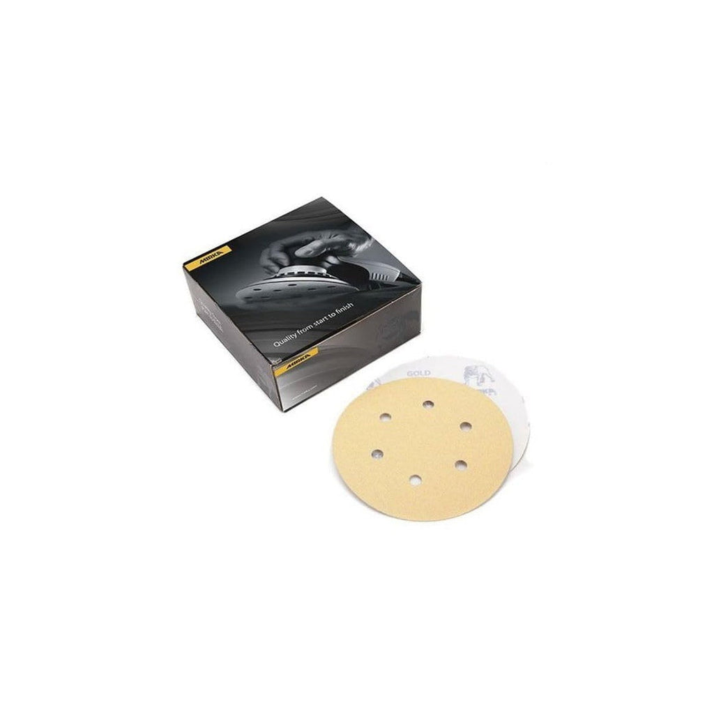 Mirka Bulldog Gold 5-in. 320 Grit Hook and Loop Sanding Disc for Sanders (23-612-320)