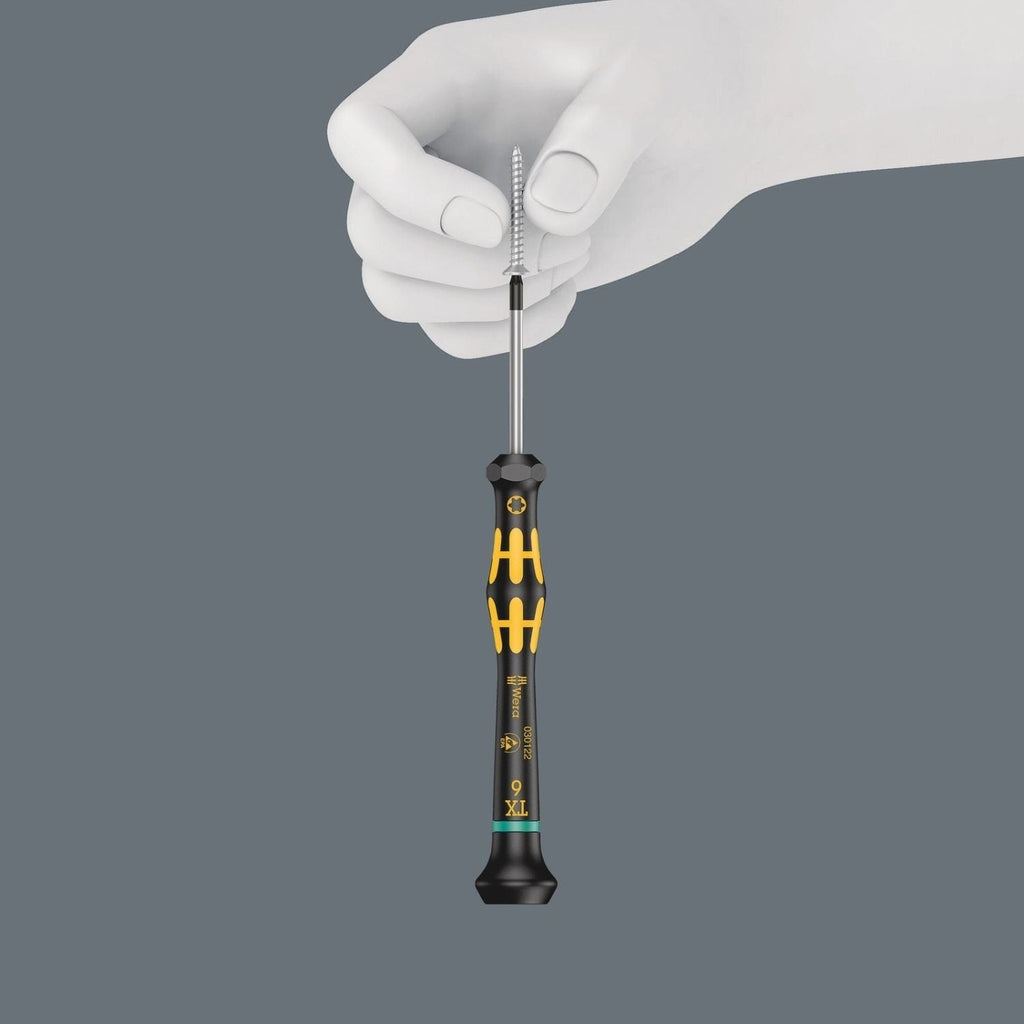 Wera 1567 Torx Hf Esd Kraftform Micro Screwdriver With Holding Function For Torx Screws, Torx 8x60-mm.