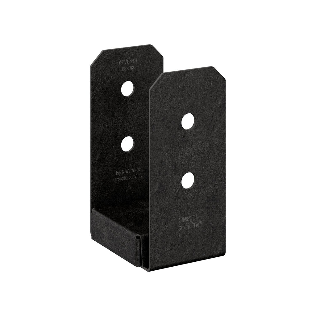 Simpson Strong-Tie APVB44R Outdoor Accents Avant Collection ZMAX, Black Powder-Coated Post Base for 4x4 Rough