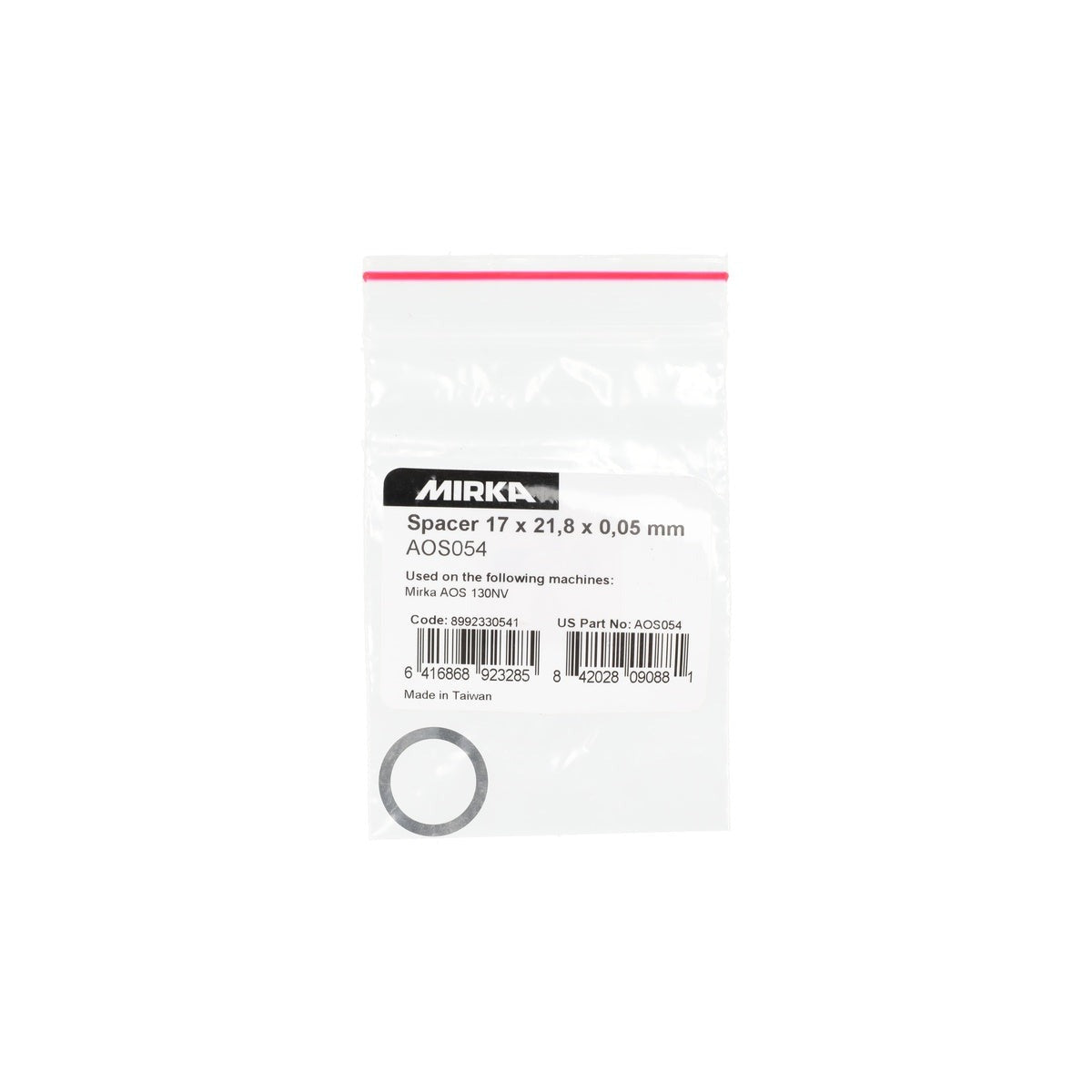 Mirka 17 x 21.8 x 0.05 mm Spacer for AOS 130NV Sander (AOS054)
