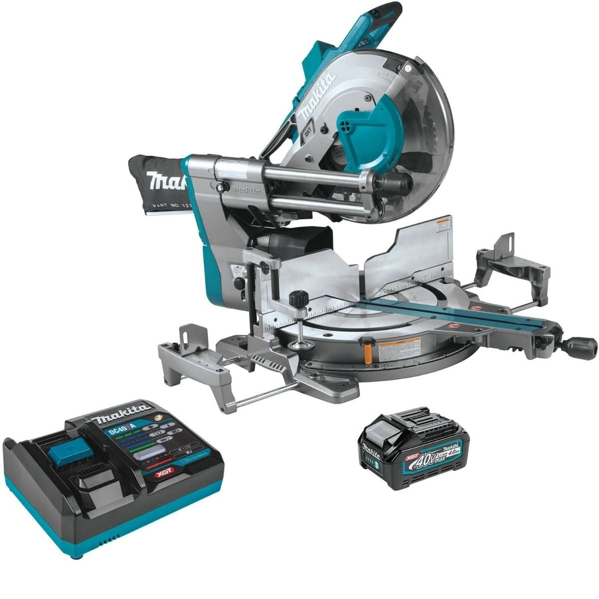 Makita GSL04M1 40V max XGT Brushless Cordless 12" Dual-Bevel Sliding Compound Miter Saw Kit, AWS Capable (4.0Ah)