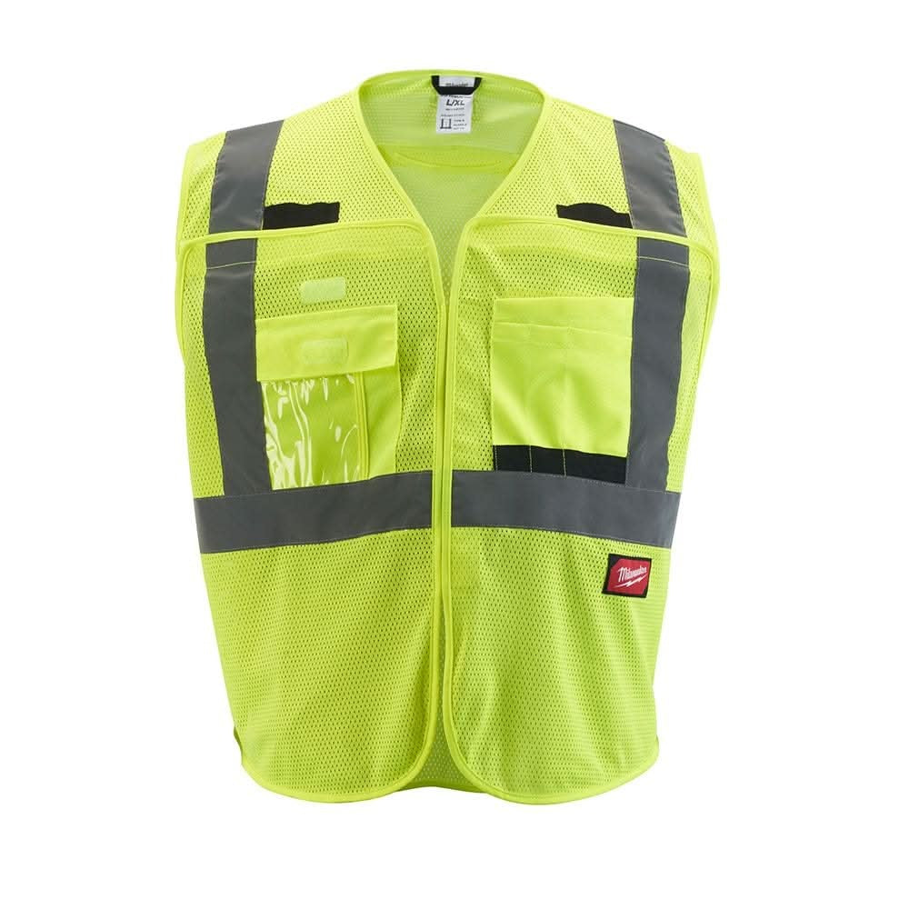 Milwaukee 48-73-512Y Class 2 Breakaway High Visibility Yellow Mesh Safety Vest